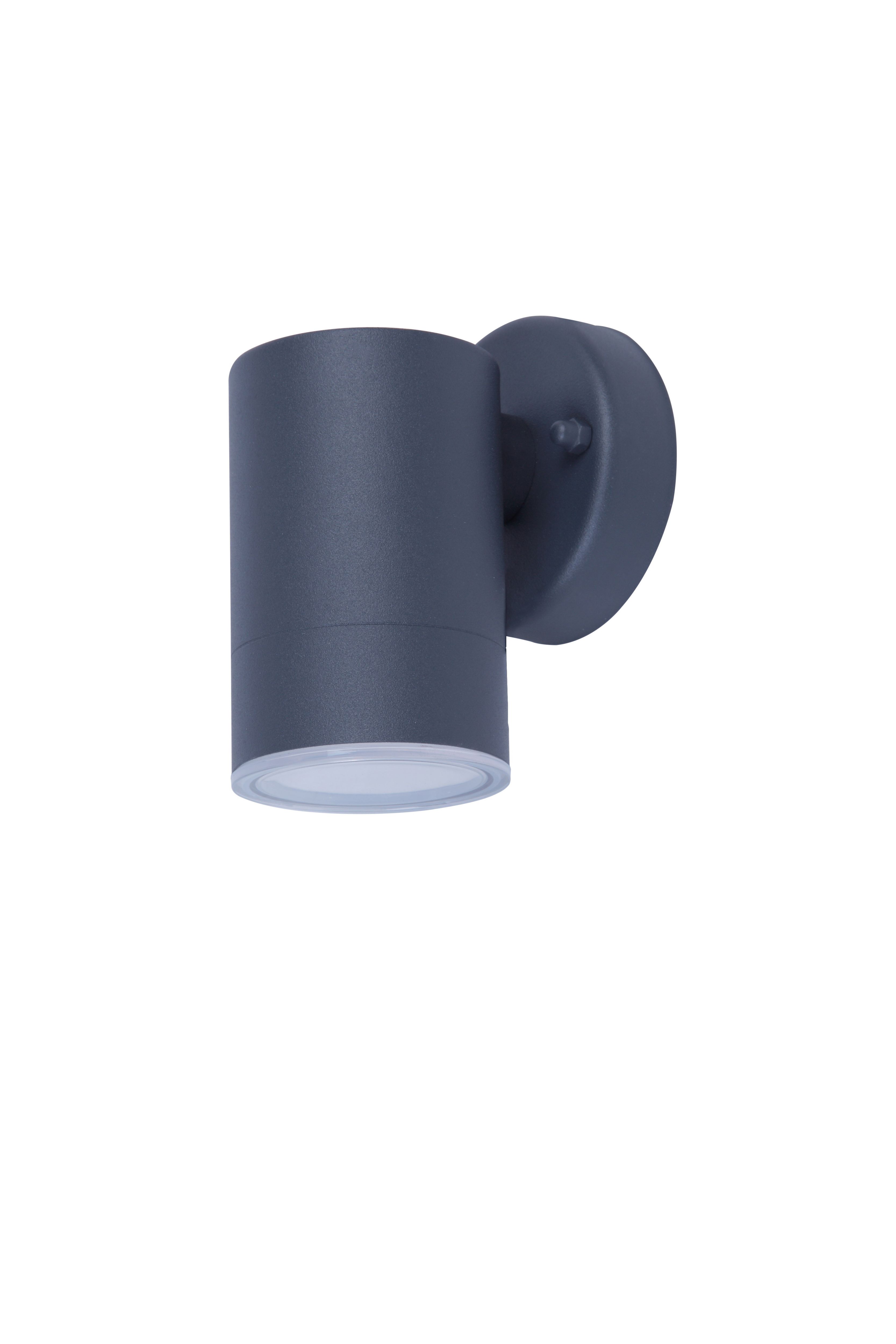 GoodHome Candiac Fixed Matt Dark grey Mains-powered Integrated LED Outdoor Contemporary Wall light 380lm (Dia)6cm