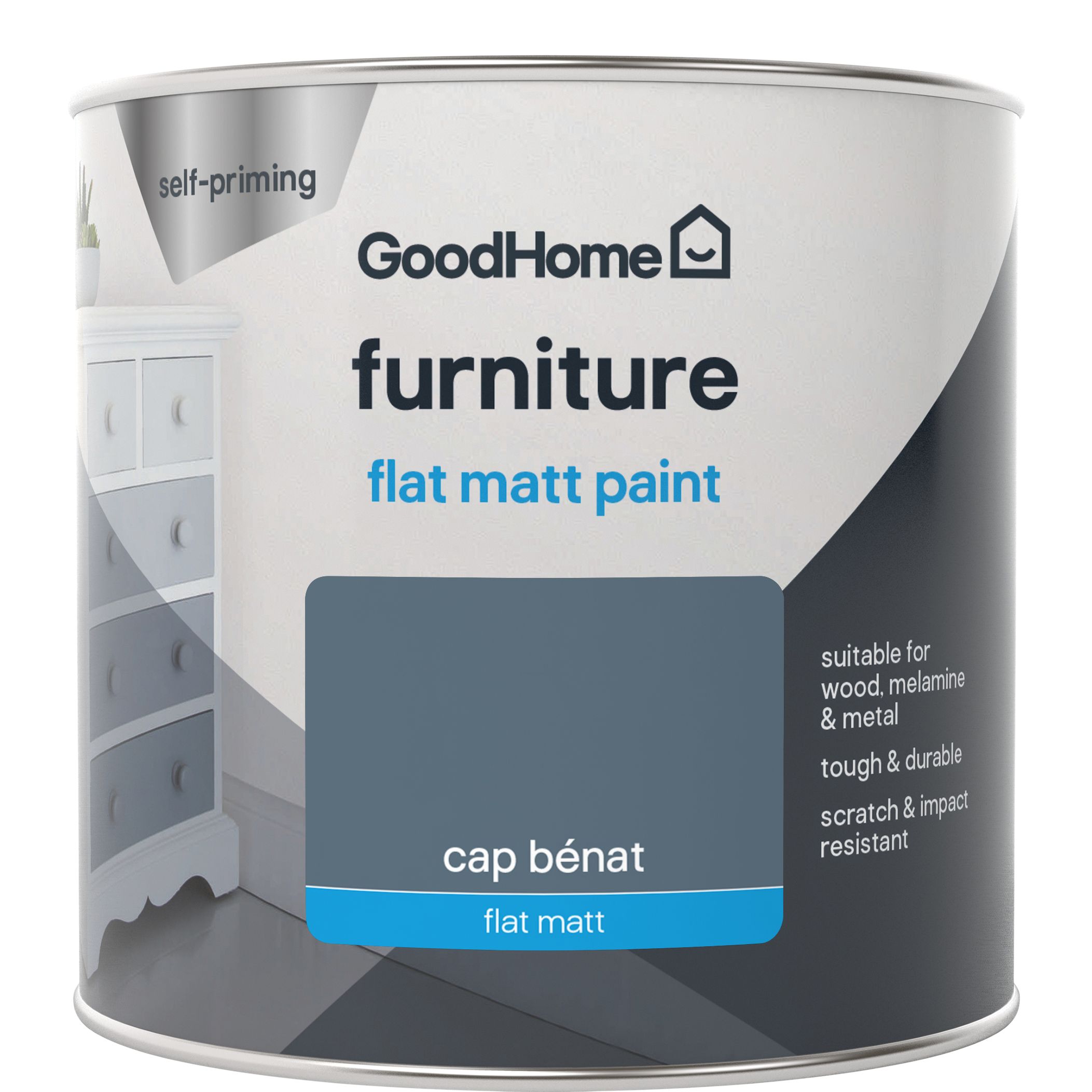 GoodHome Cap benat Flat matt Furniture paint, 500ml