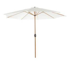 GoodHome Capraia Wood Effect (H) 2.5m Bright white Standing parasol