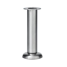 GoodHome Caraway 165mm Silver effect Modern Cabinet leg (Dia)60mm, Pack of 4