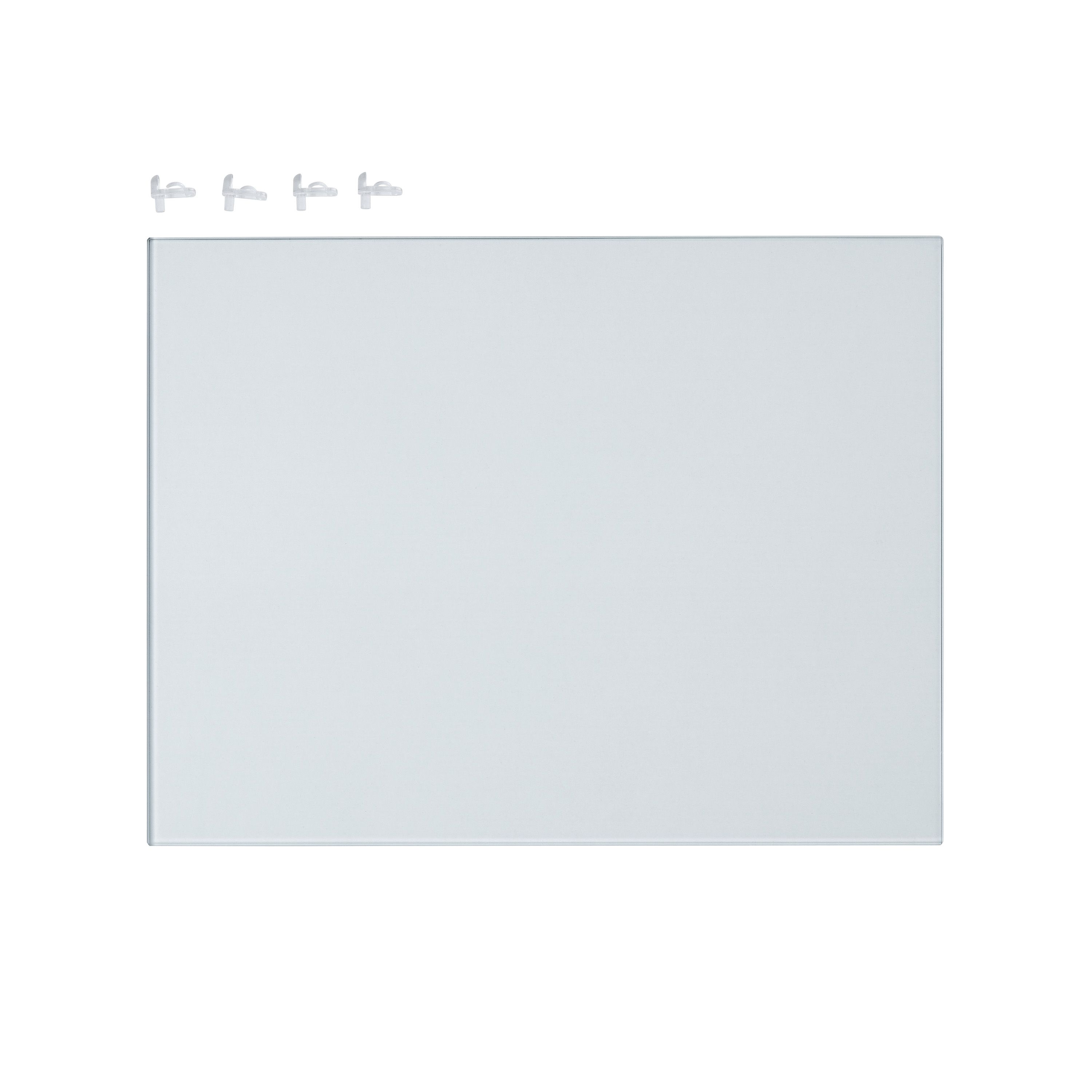 GoodHome Caraway 2 tier Transparent Polyethylene (PE) & tempered glass Shelving (L)358.5mm (D)273.5mm, Pack of 2