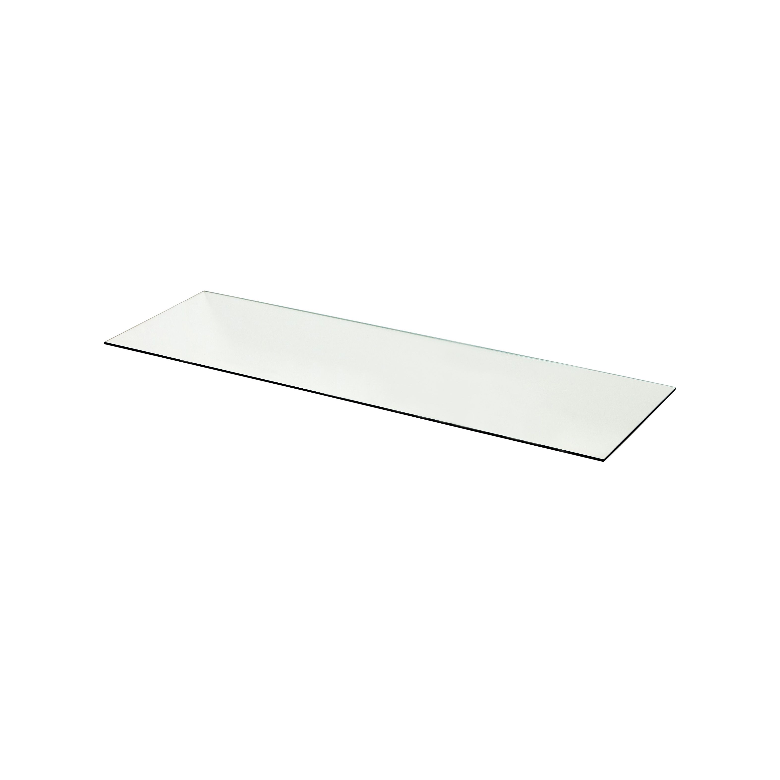 GoodHome Caraway 2 tier Transparent Polyethylene (PE) & tempered glass Shelving (L)958.5mm (D)273.5mm, Pack of 2