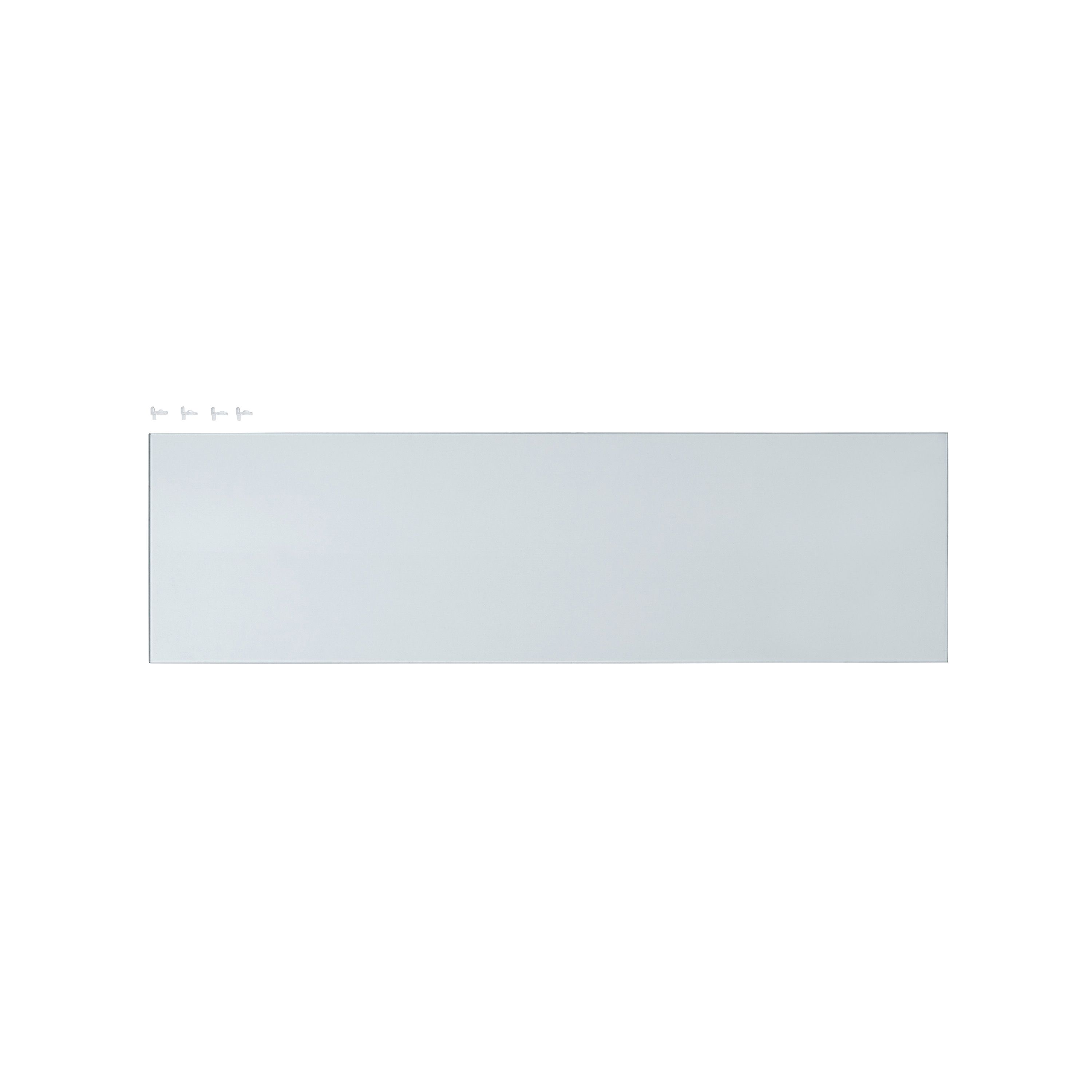 GoodHome Caraway 2 tier Transparent Polyethylene (PE) & tempered glass Shelving (L)958.5mm (D)273.5mm, Pack of 2