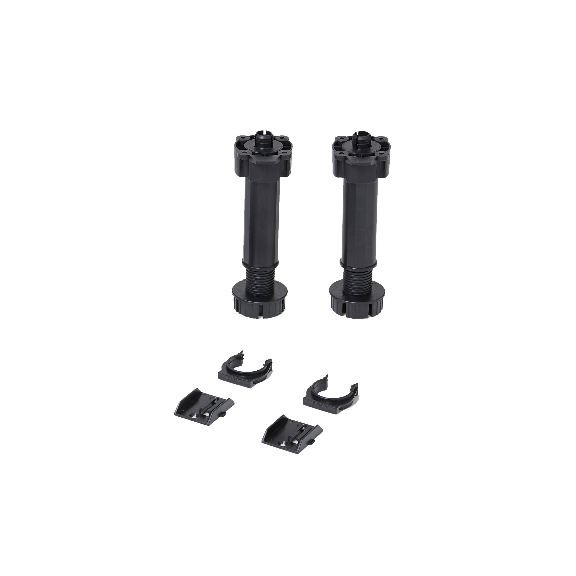 GoodHome Caraway Black Plain Cabinet leg (Dia)48mm (H)195mm, Pack of 2