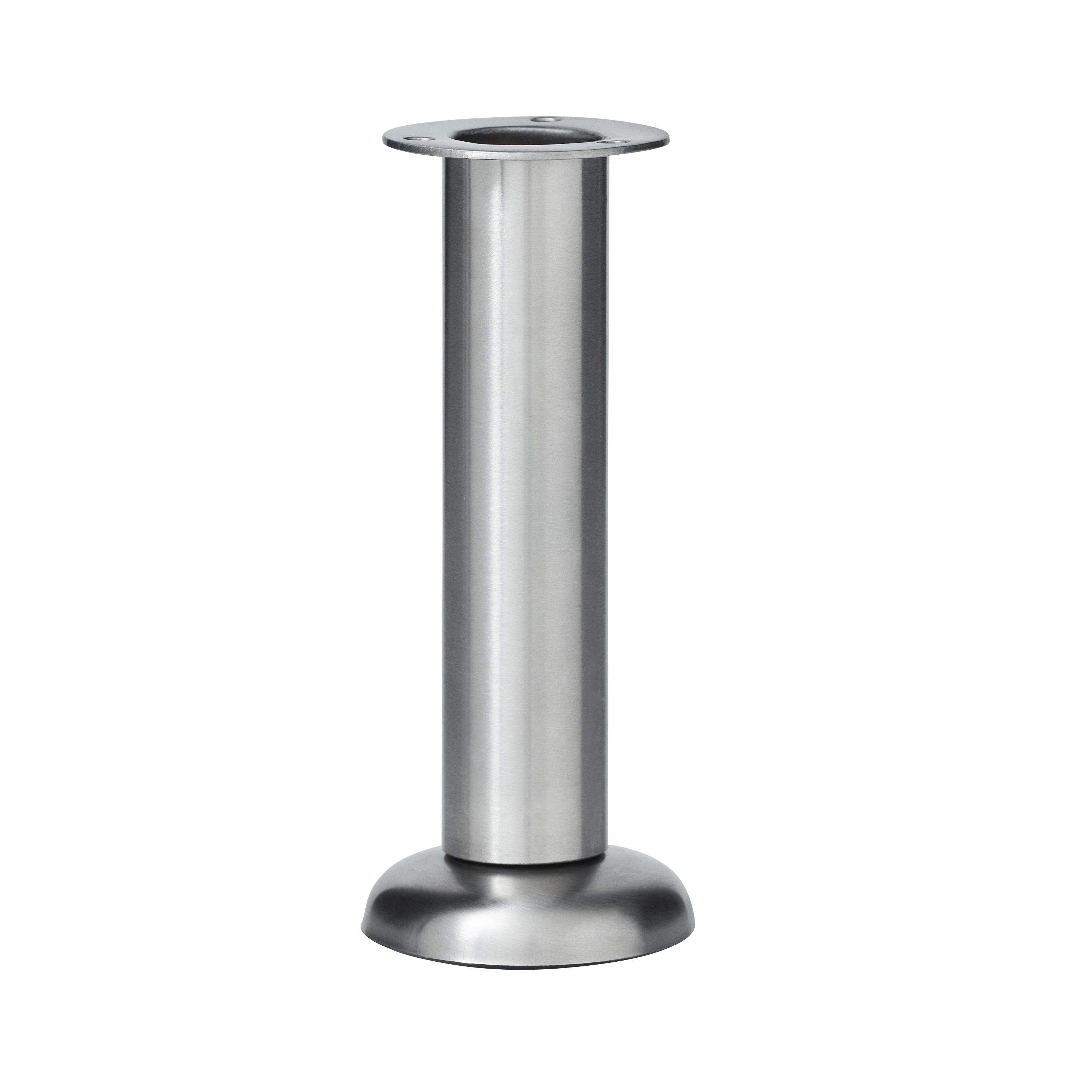 GoodHome Caraway Brushed Silver effect Modern Cabinet leg (Dia)60mm (H)165mm, Pack of 4