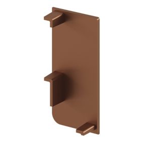 GoodHome Caraway Innovo Brushed Copper Effect Worktop rail end cap, Pair of 2