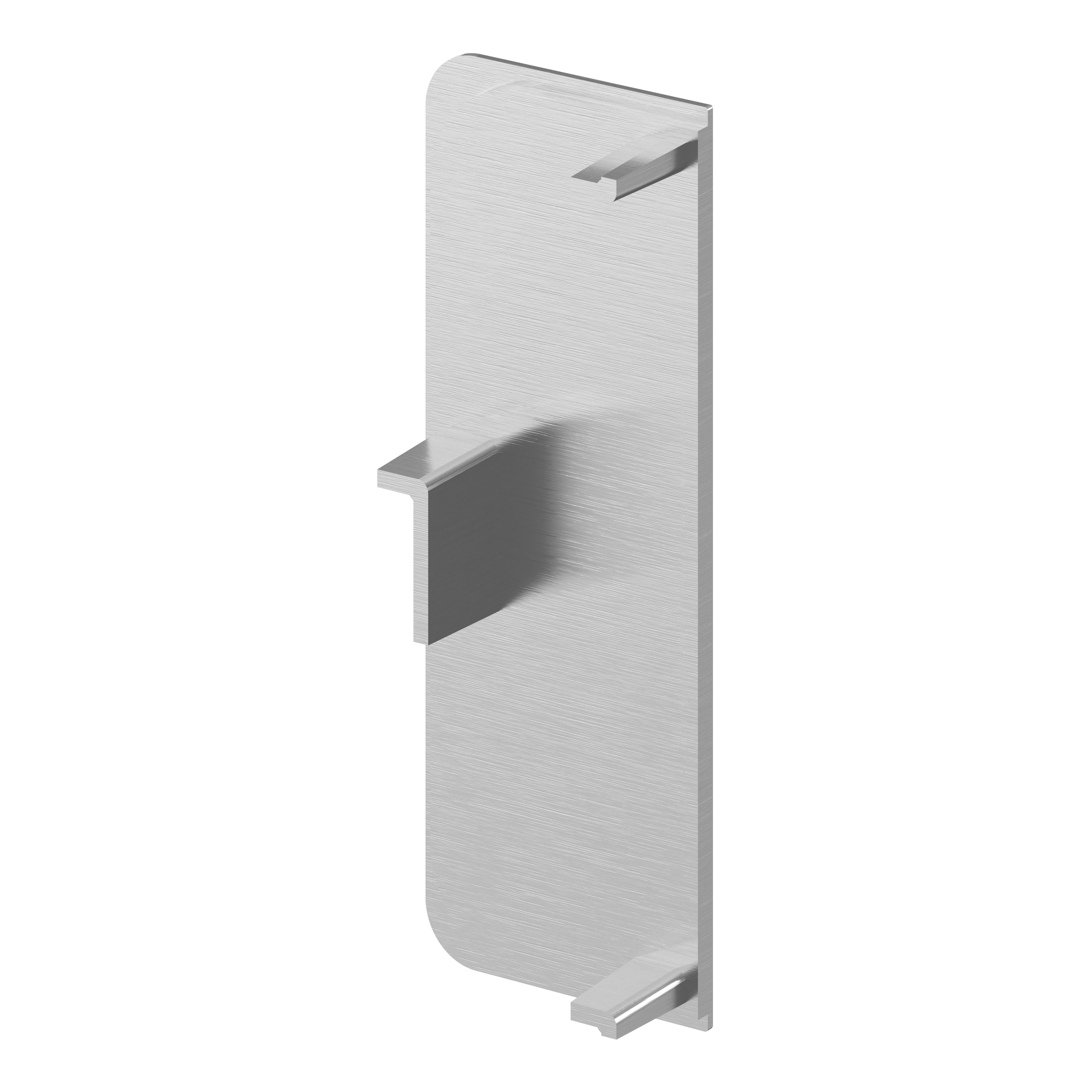GoodHome Caraway Innovo Brushed steel effect silver effect Drawer rail end cap, Pair of 2