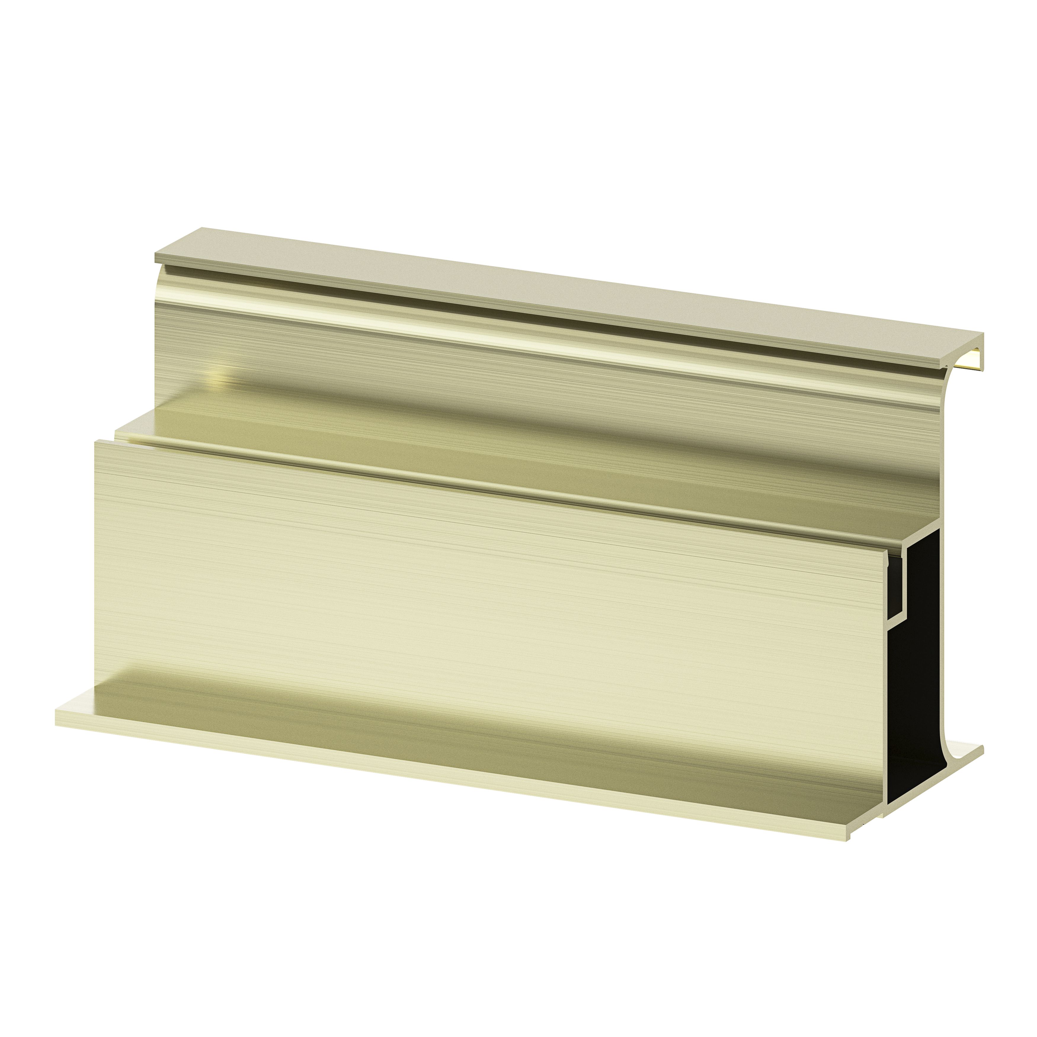 GoodHome Caraway Innovo Handleless Brushed brass effect End larder rail
