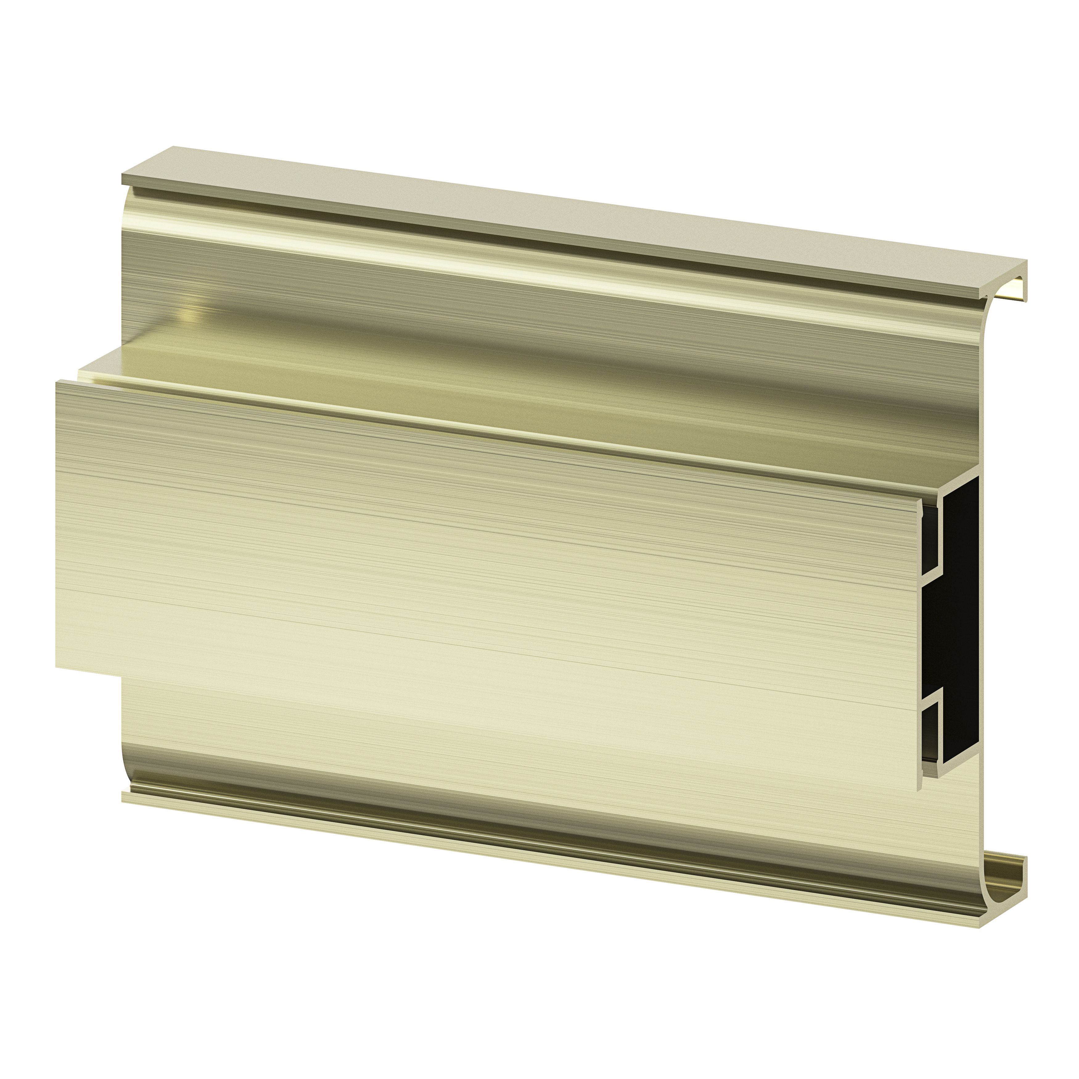 GoodHome Caraway Innovo Handleless Brushed brass effect Tall middle larder rail