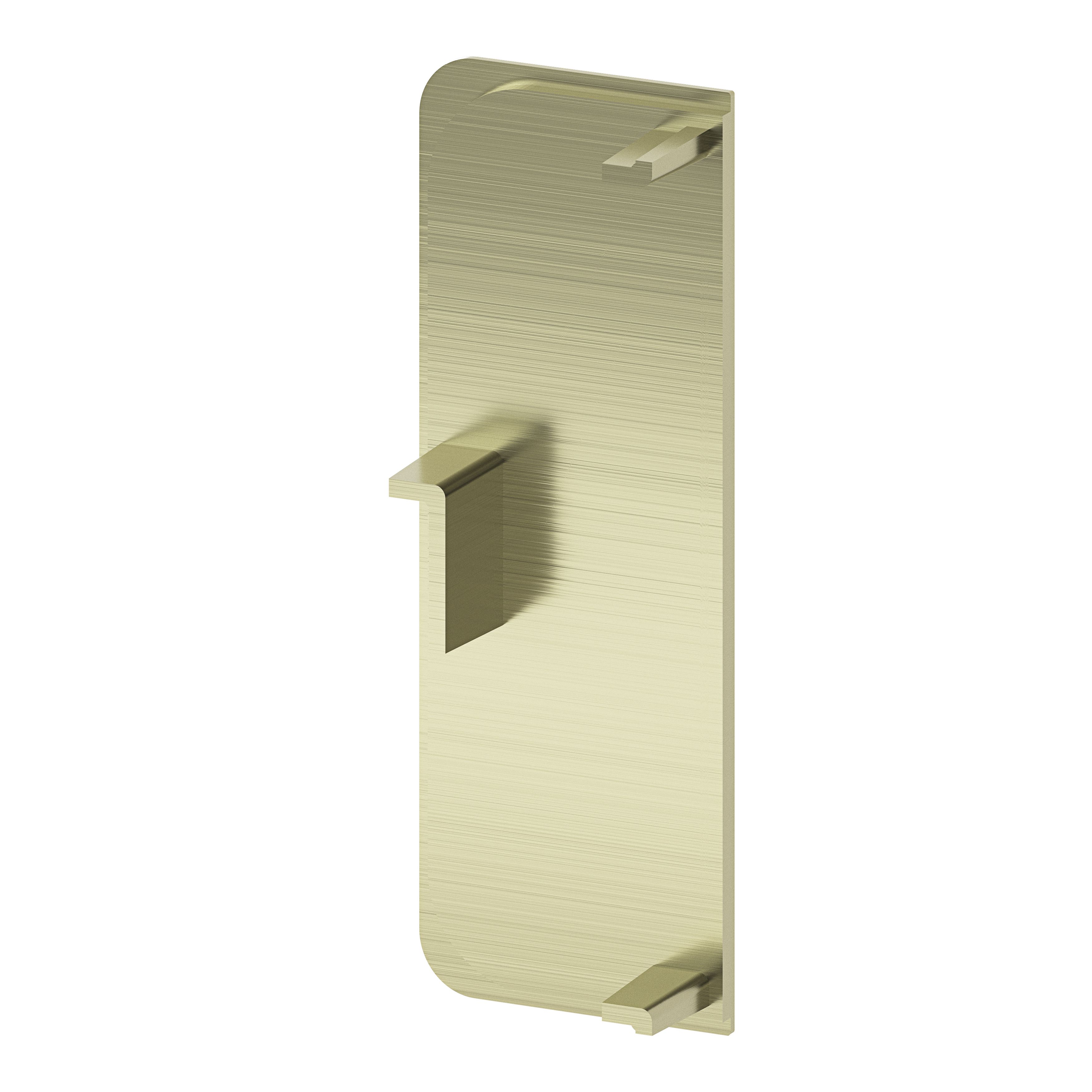 GoodHome Caraway Innovo Handleless Brushed Drawer rail end cap, Pair of