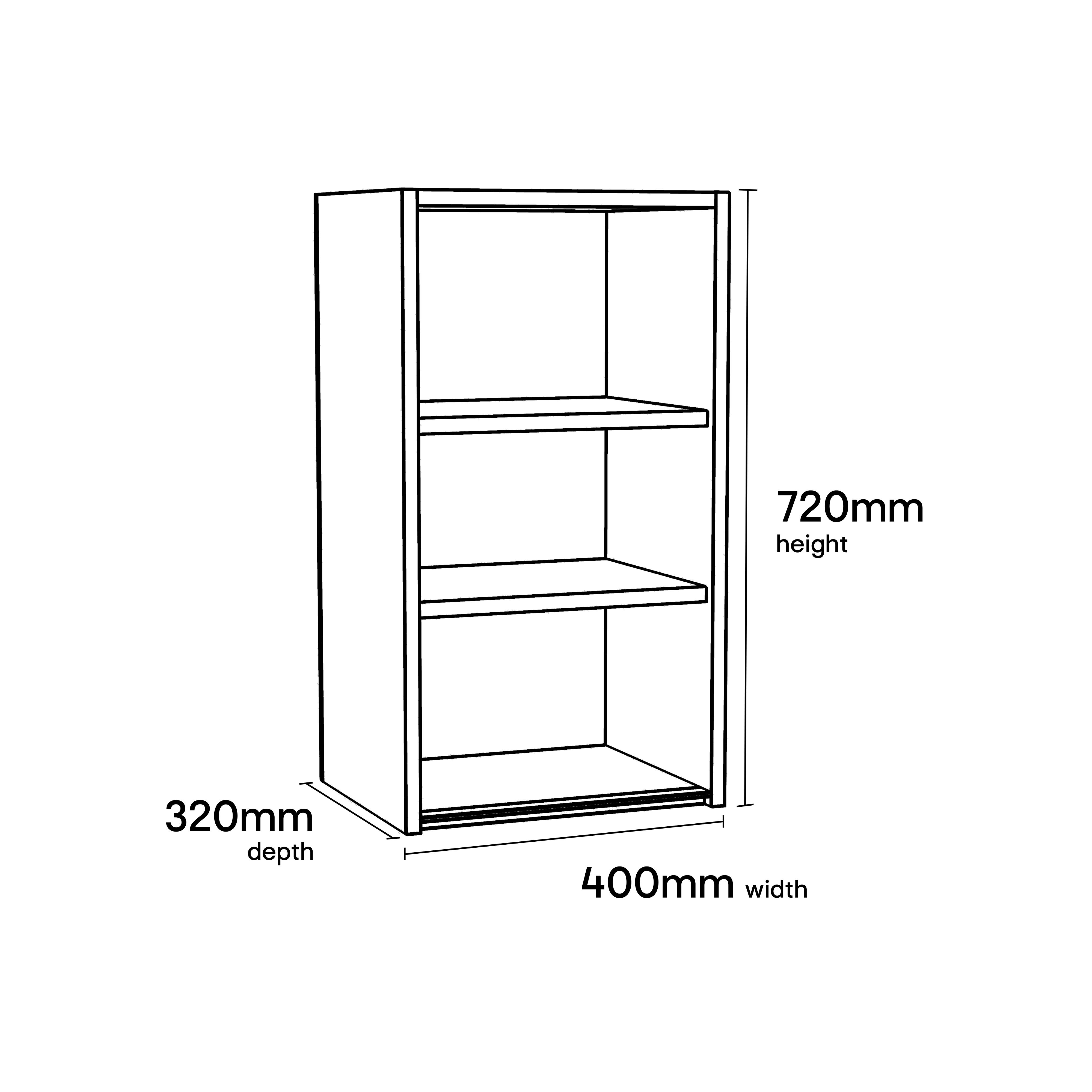 GoodHome Caraway Innovo Matt White Standard Wall cabinet, (W)400mm (D)320mm