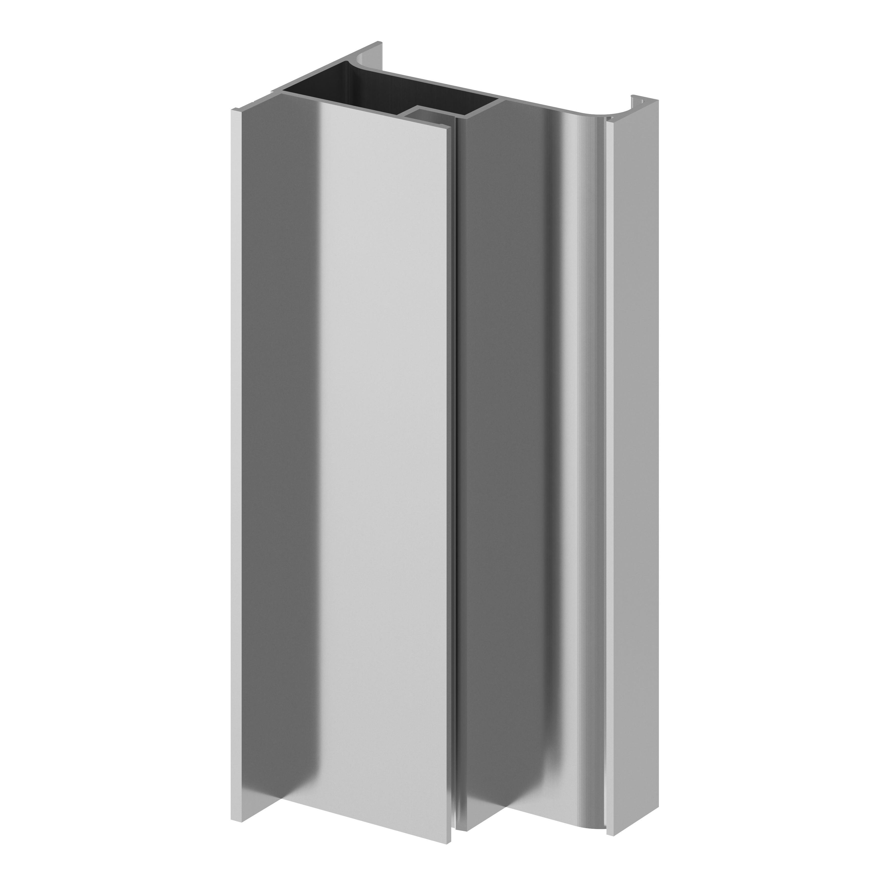 GoodHome Caraway Innovo Satin Brushed steel effect End larder rail