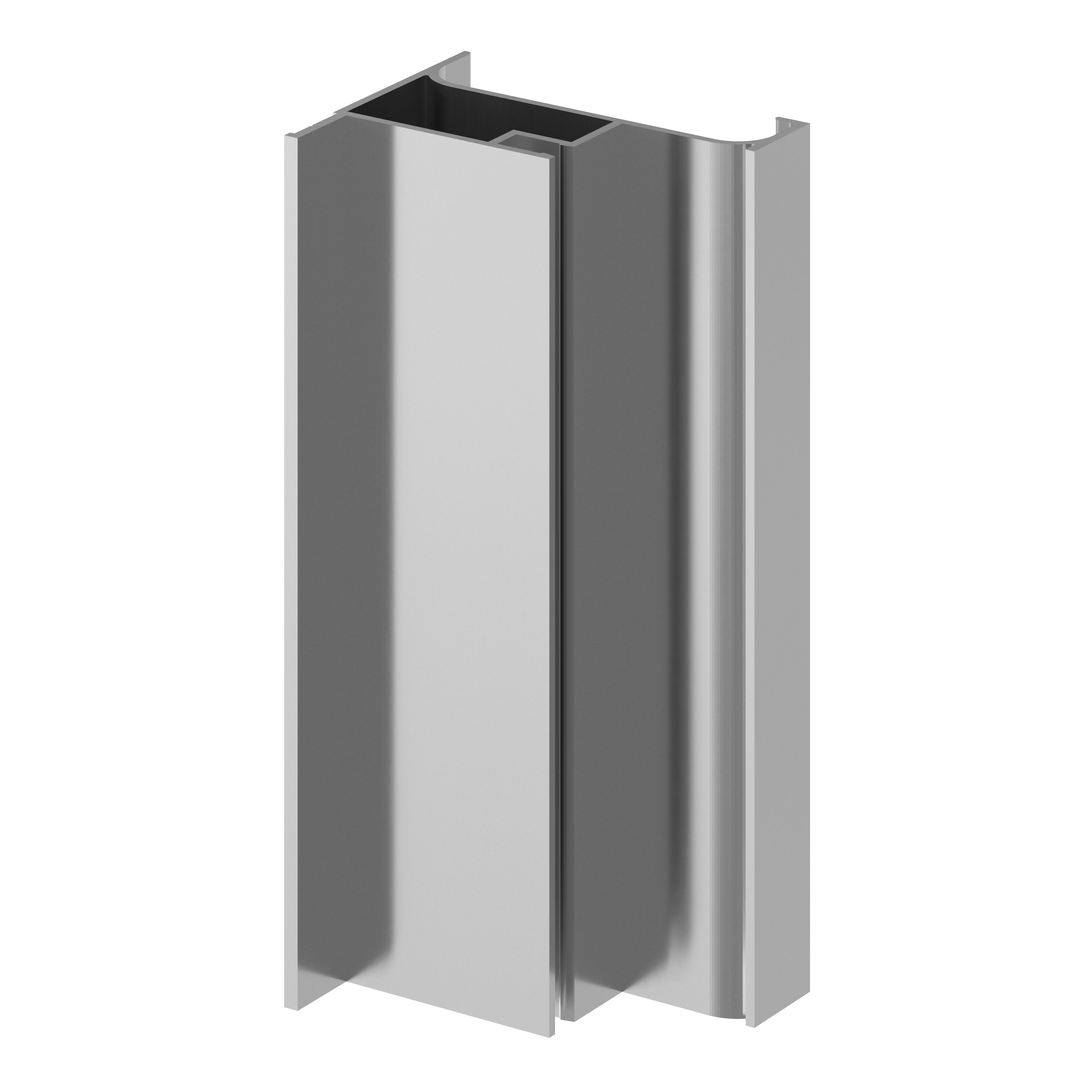 GoodHome Caraway Innovo Satin Brushed steel effect Tall end larder rail