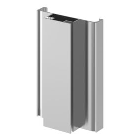 GoodHome Caraway Innovo Satin Brushed steel effect Tall middle larder rail