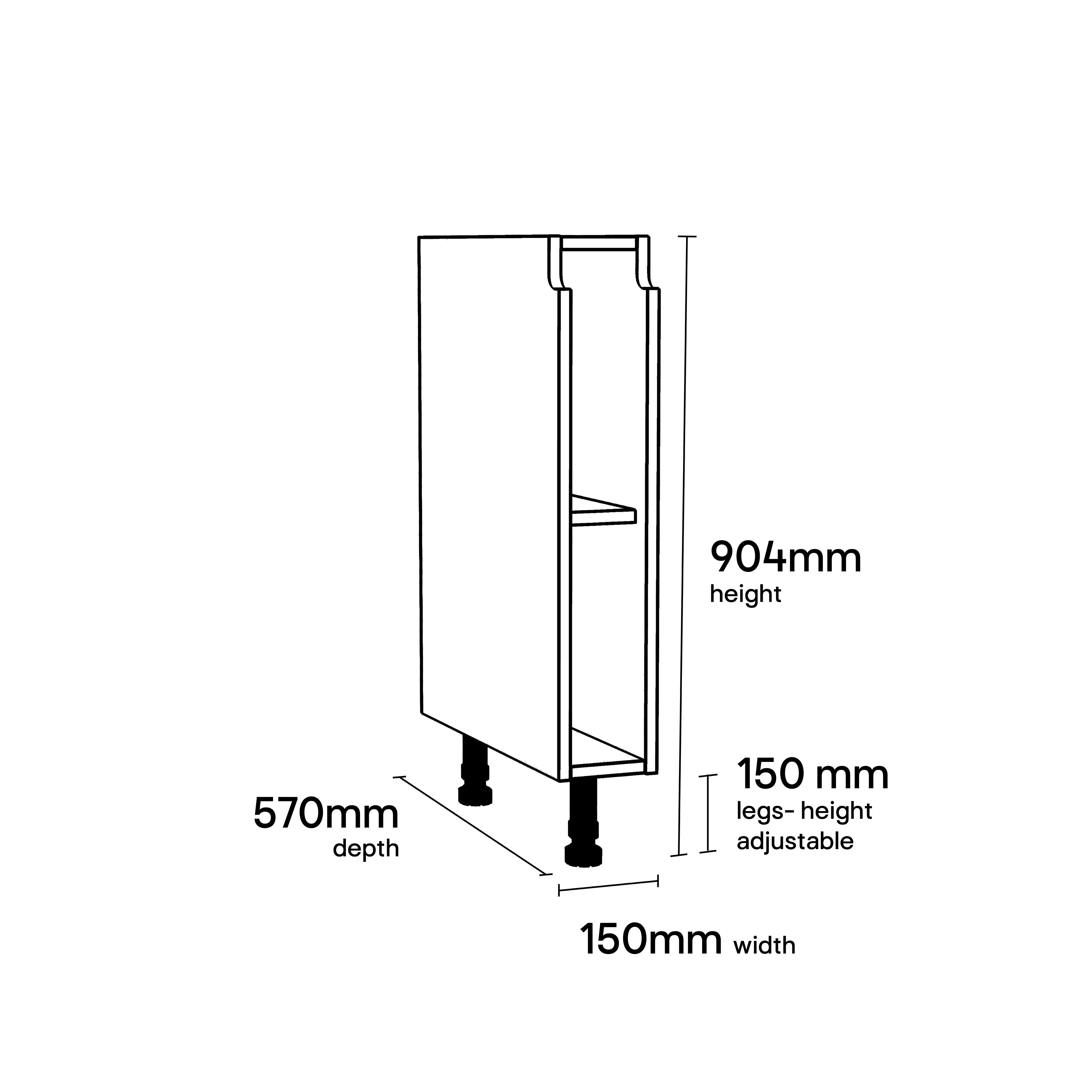 GoodHome Caraway Innovo White Base unit, (W)150mm