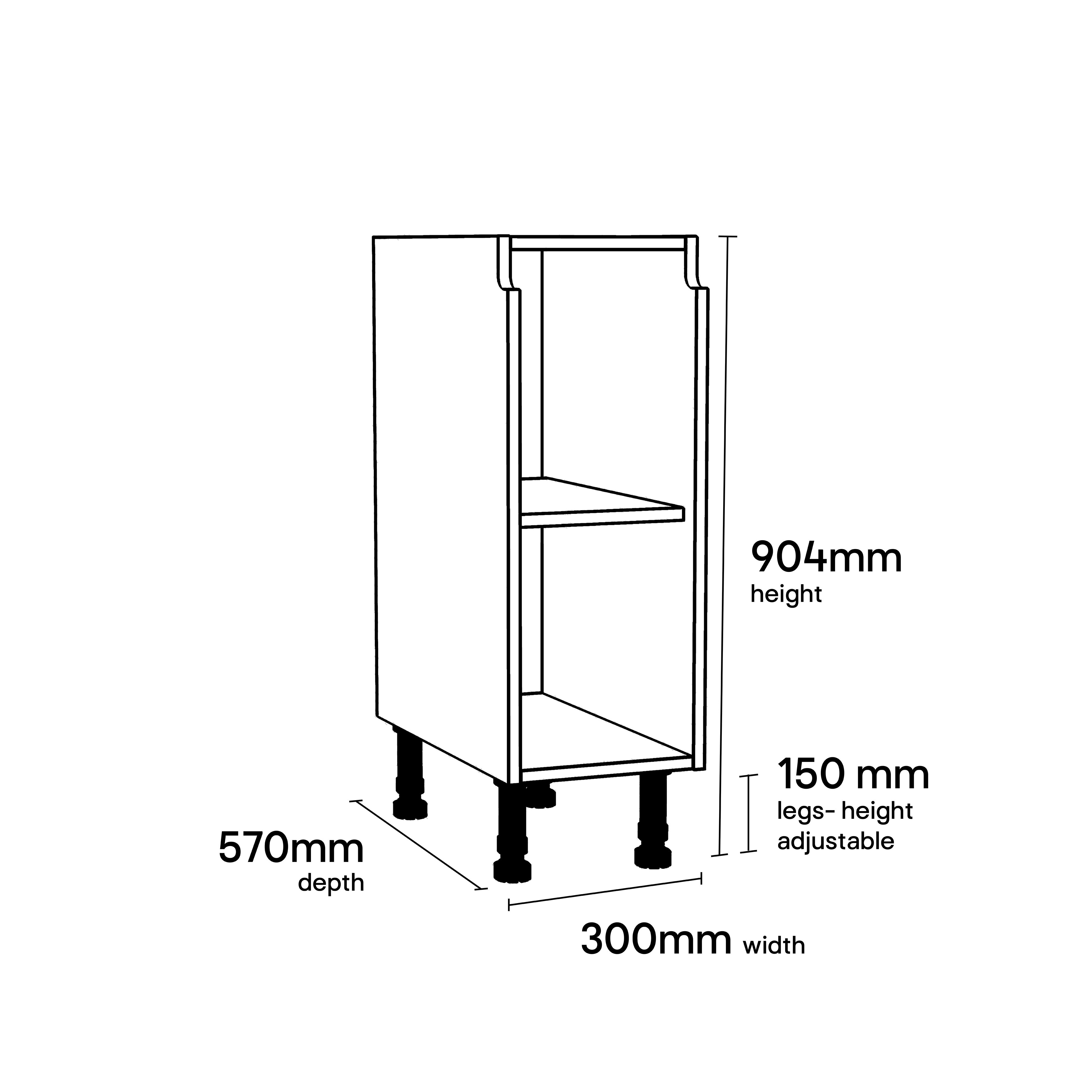 GoodHome Caraway Innovo White Base unit, (W)300mm