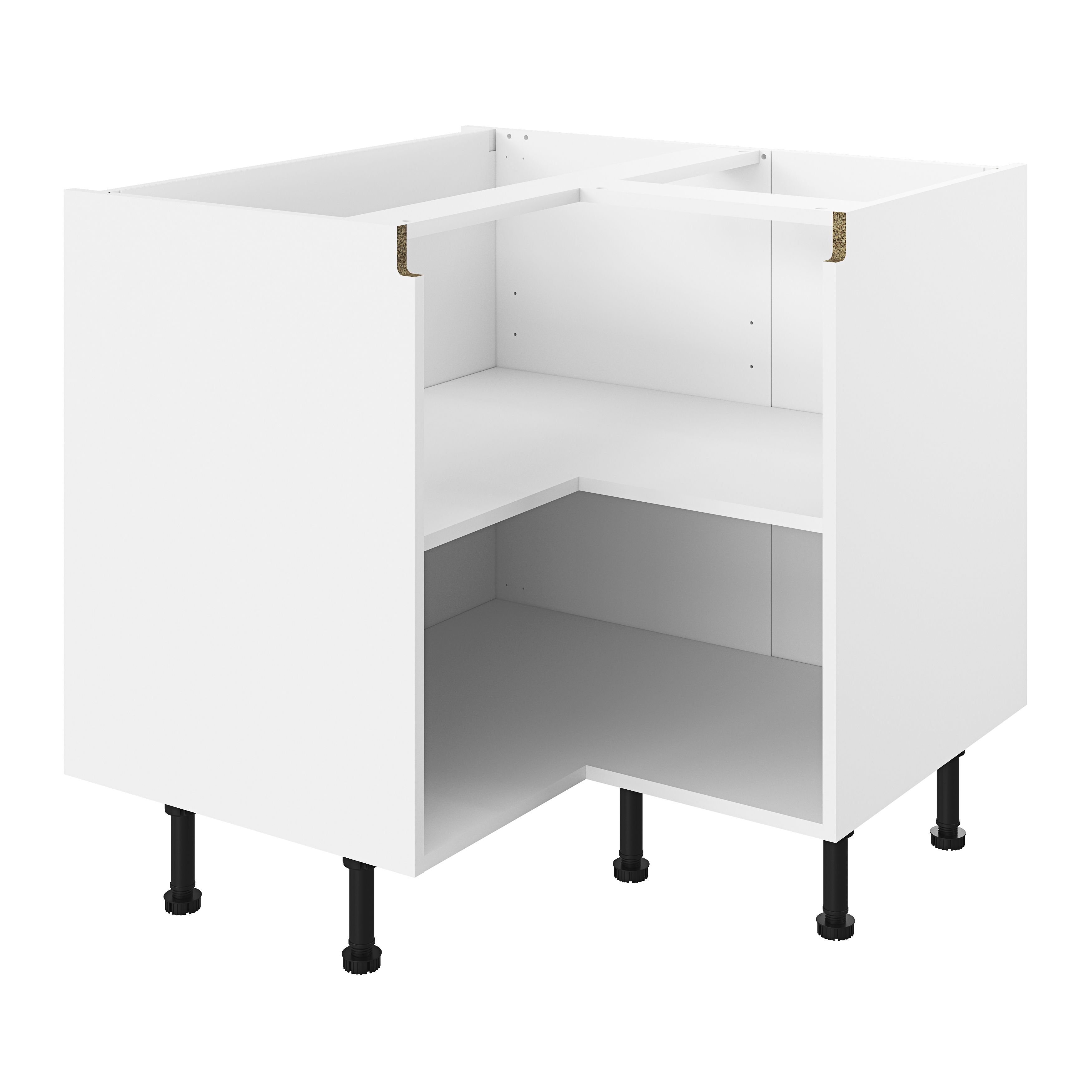 GoodHome Caraway Innovo White Corner Base (W)930mm DIY at B&Q