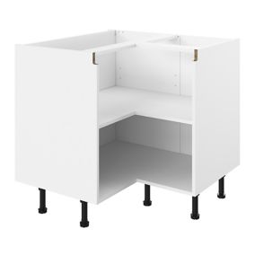 GoodHome Caraway Innovo White Corner Base cabinet, (W)930mm