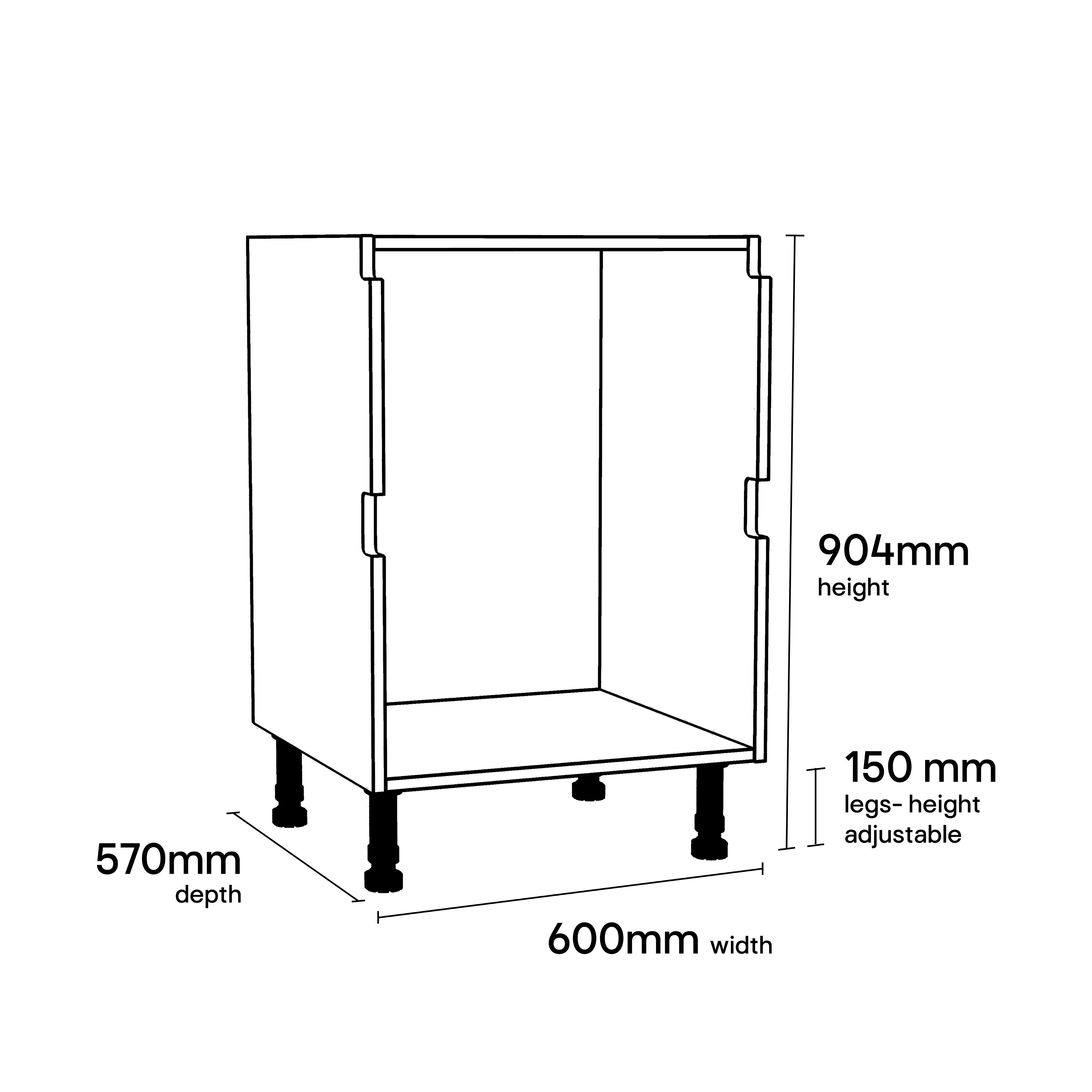 GoodHome Caraway Innovo White Drawer Base unit, (W)600mm