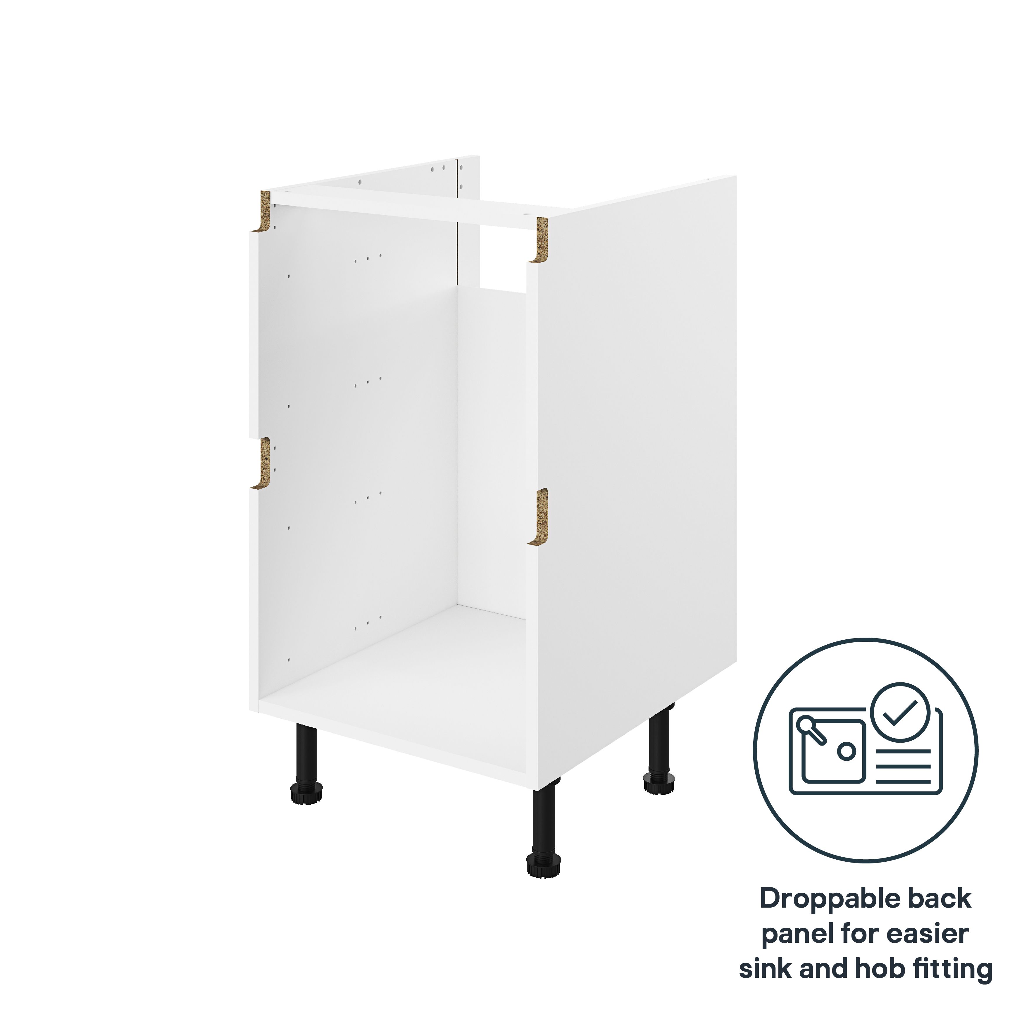 GoodHome Caraway Innovo White Drawer Base unit, (W)600mm