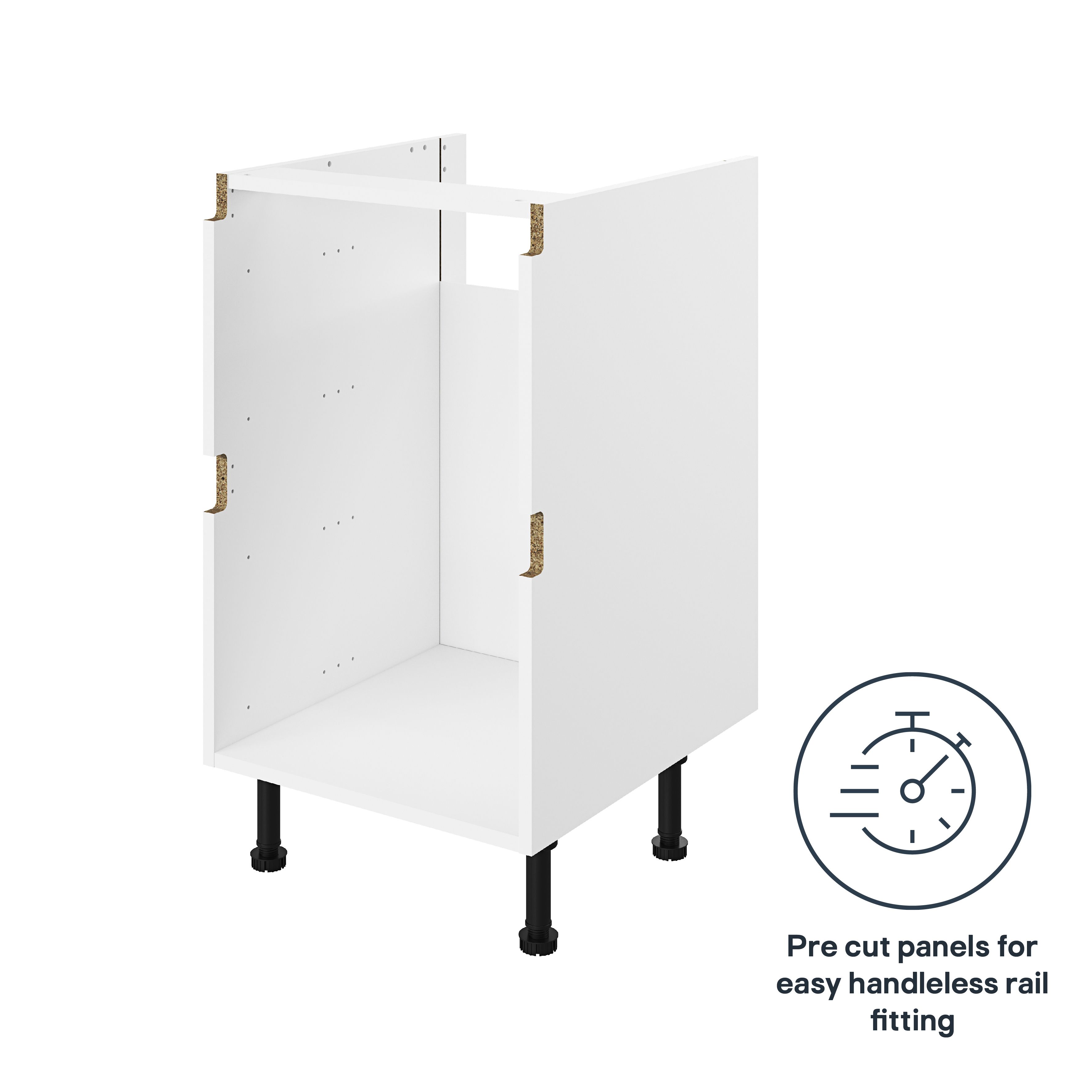 GoodHome Caraway Innovo White Drawer Base unit, (W)600mm