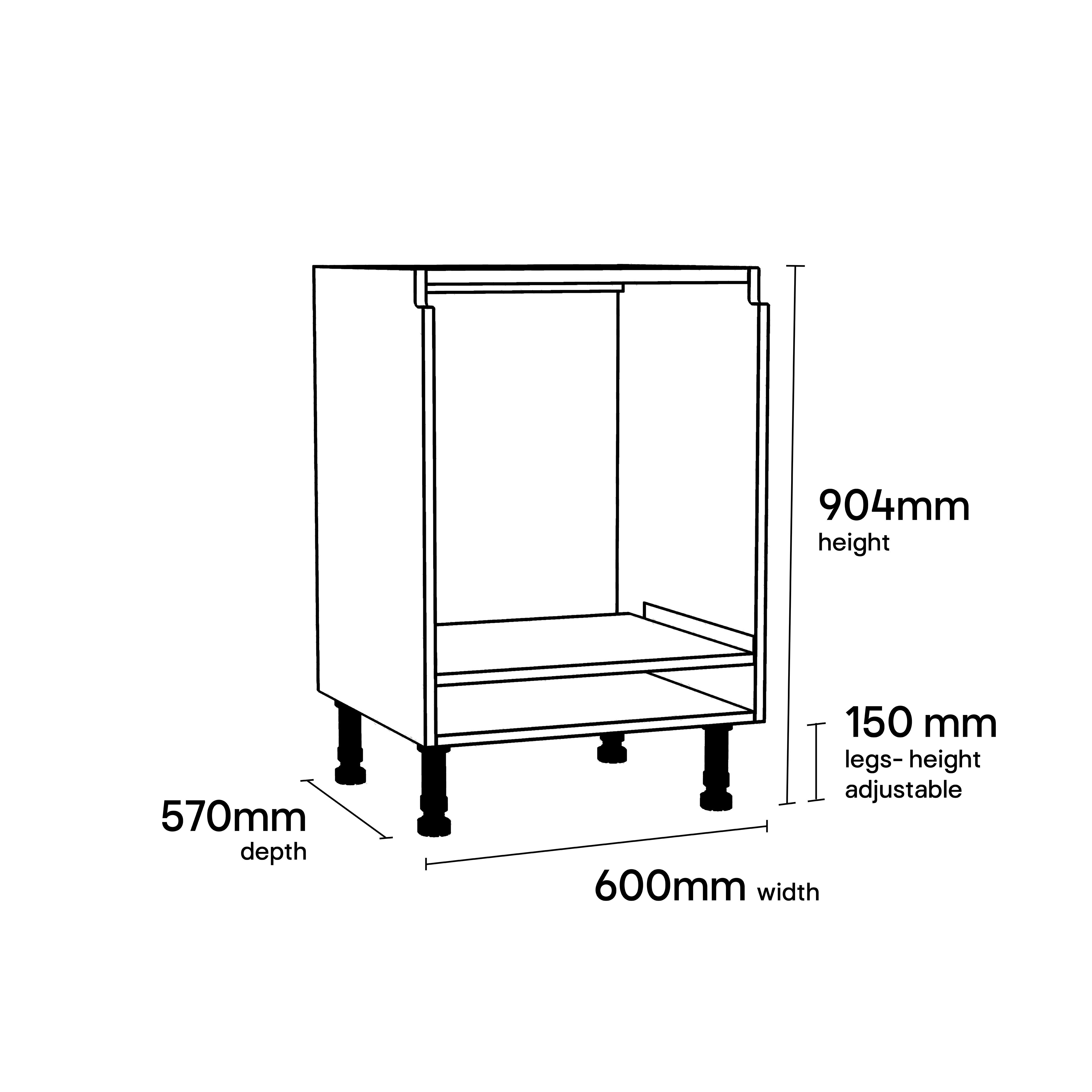GoodHome Caraway Innovo White Oven housing unit (W)600mm
