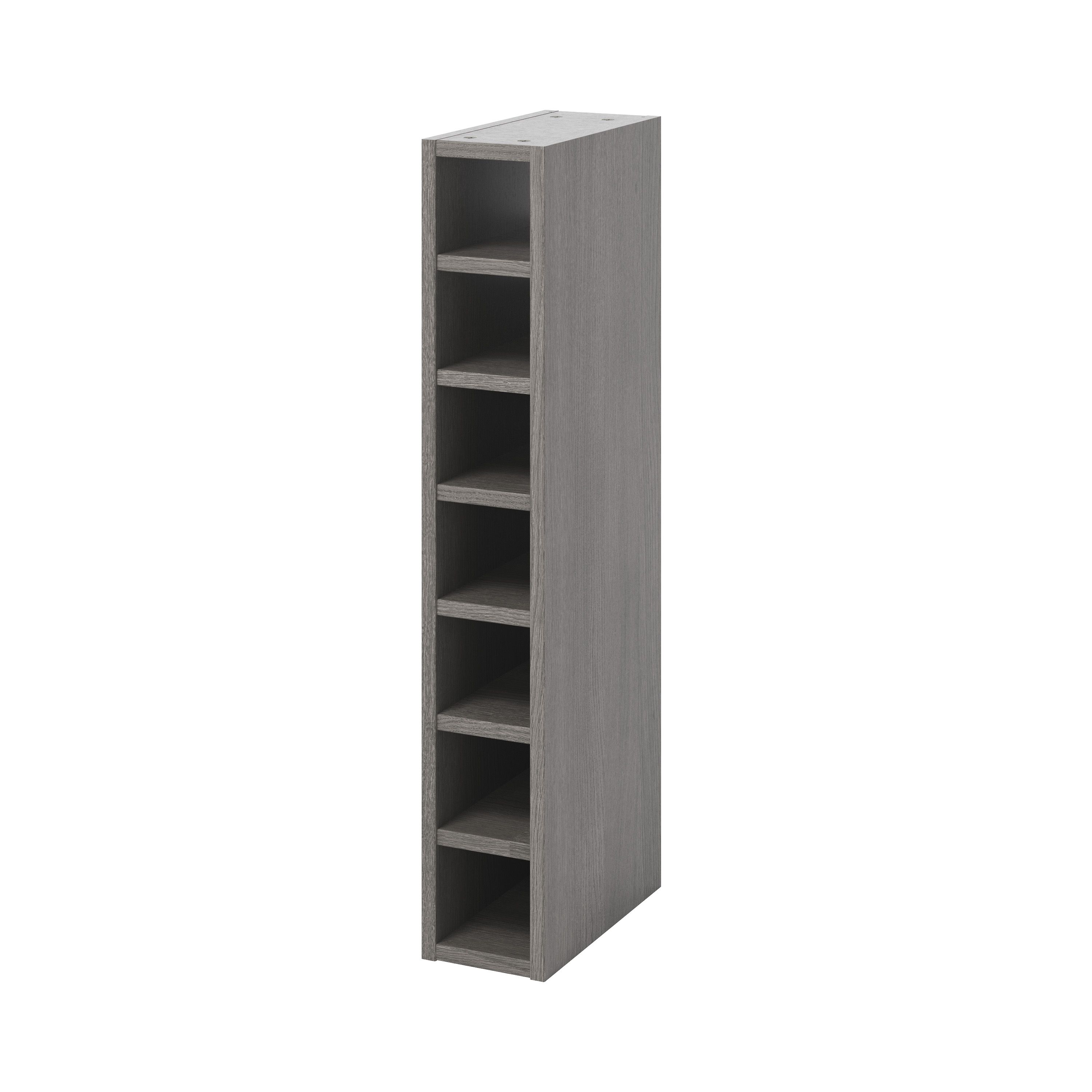 GoodHome Caraway Matt grey oak effect Tall Wine rack, (H)900mm(W)150mm