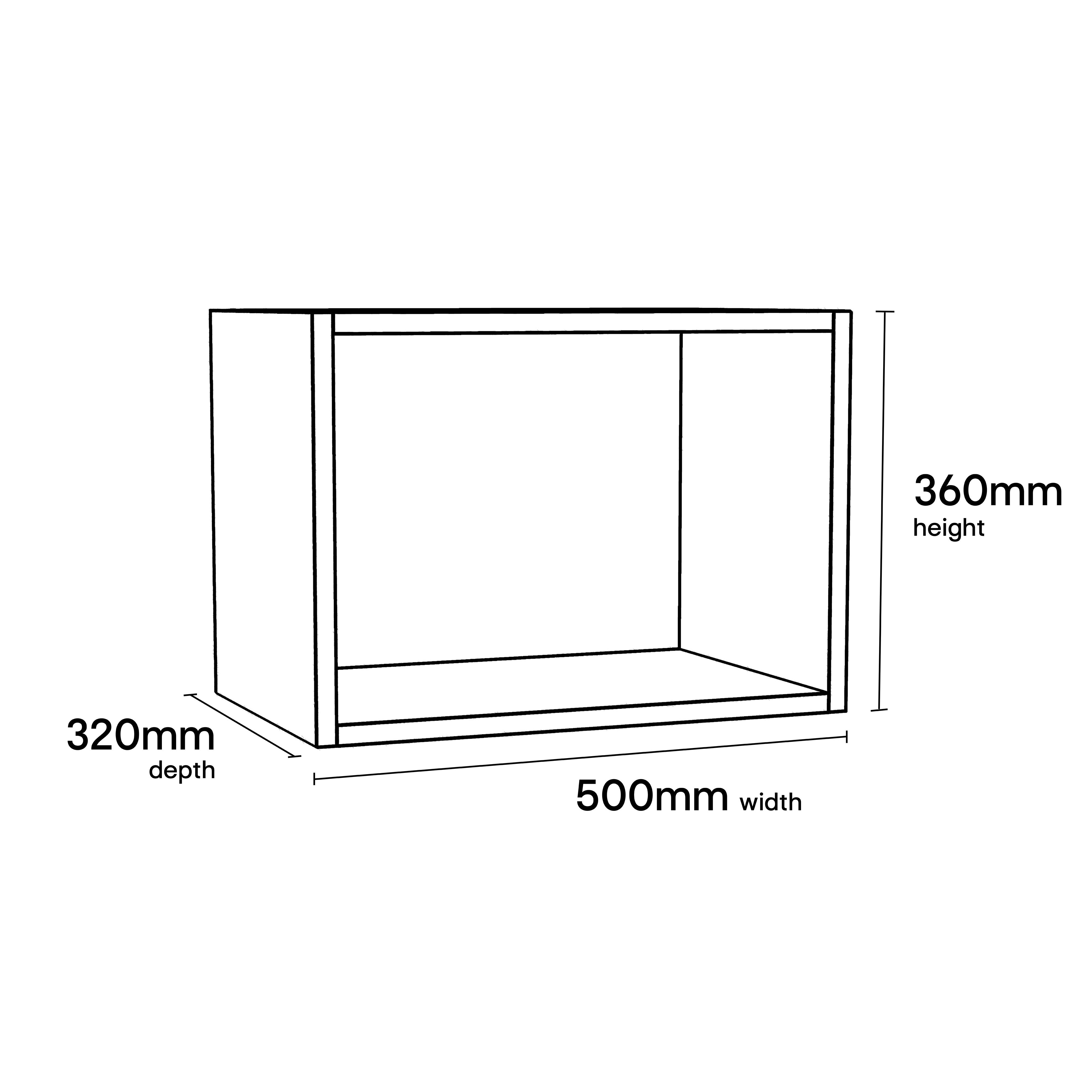 GoodHome Caraway Matt White Bridging Wall cabinet, (W)500mm (D)320mm