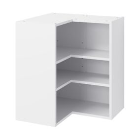 GoodHome Caraway Matt White Corner Wall cabinet, (W)630mm (D)320mm