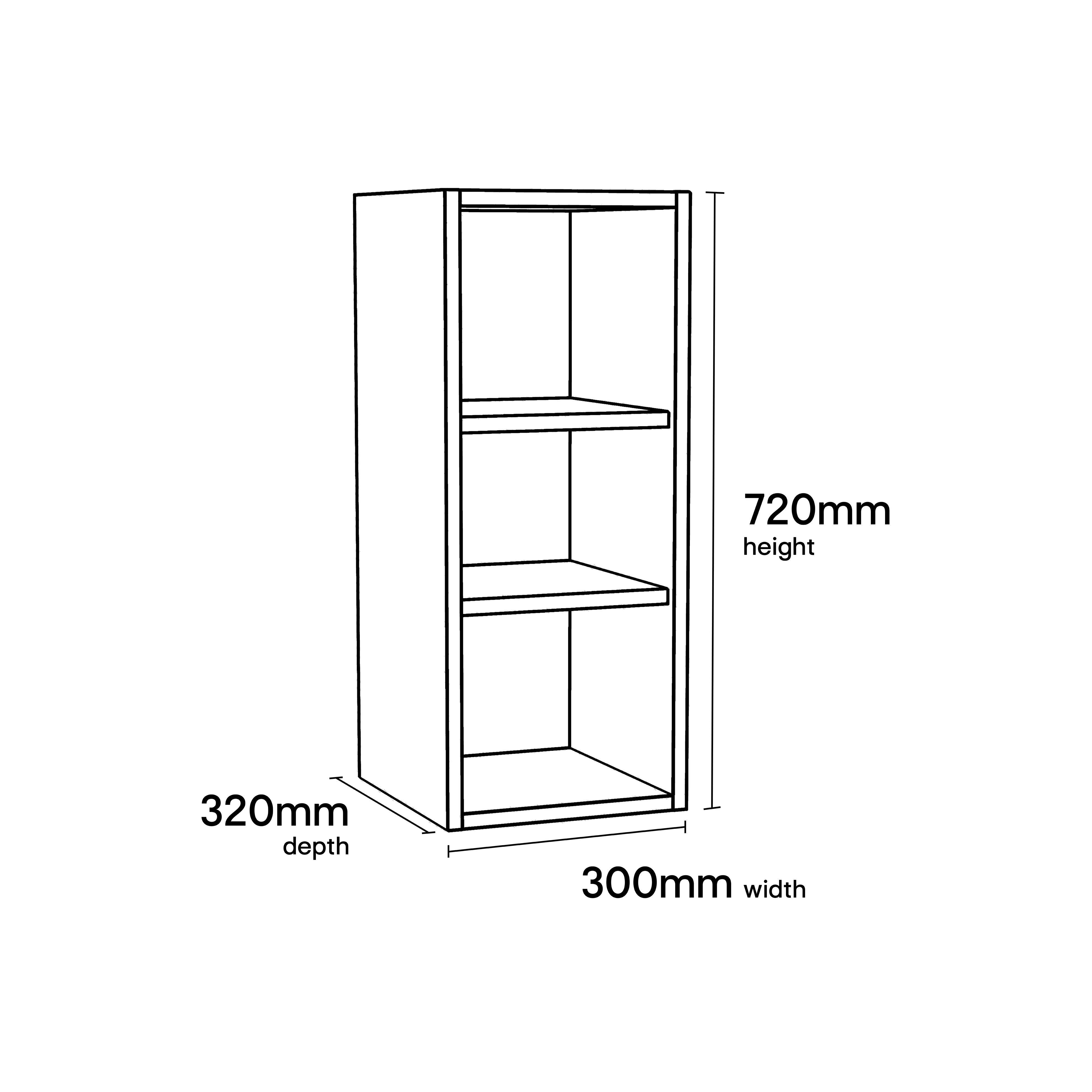 GoodHome Caraway Matt White Standard Wall cabinet, (W)300mm (D)320mm