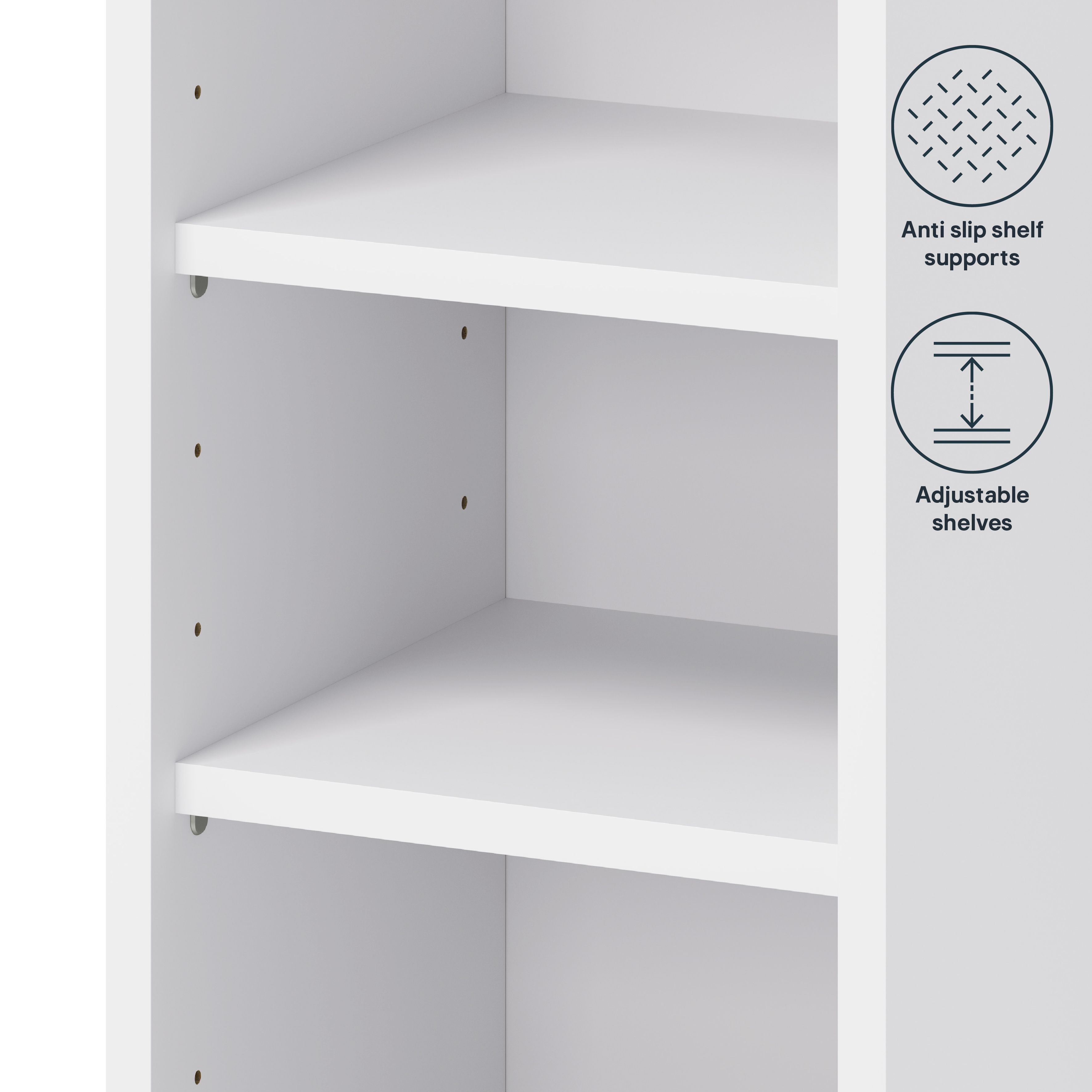 GoodHome Caraway Matt White Standard Wall cabinet, (W)300mm (D)320mm