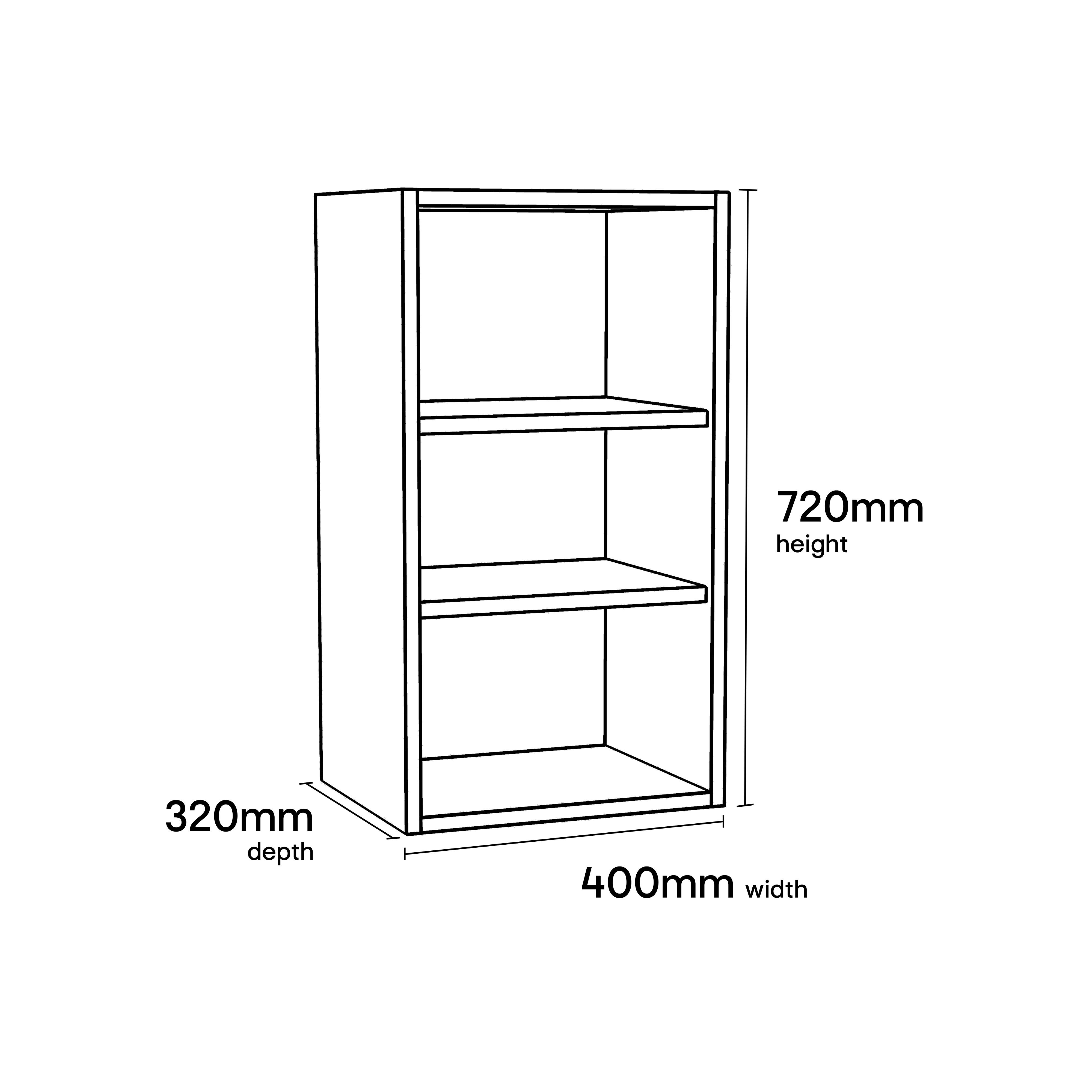 GoodHome Caraway Matt White Standard Wall cabinet, (W)400mm (D)320mm