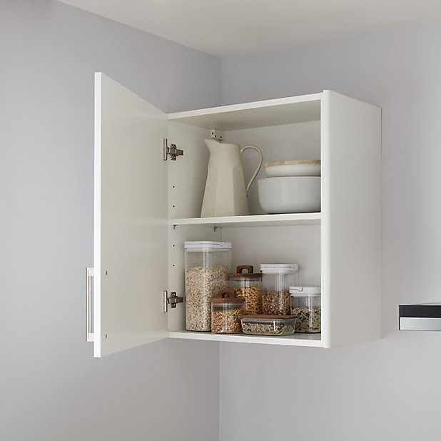 Goodhome Caraway Matt White Standard, Hanging B Q Kitchen Wall Cabinets
