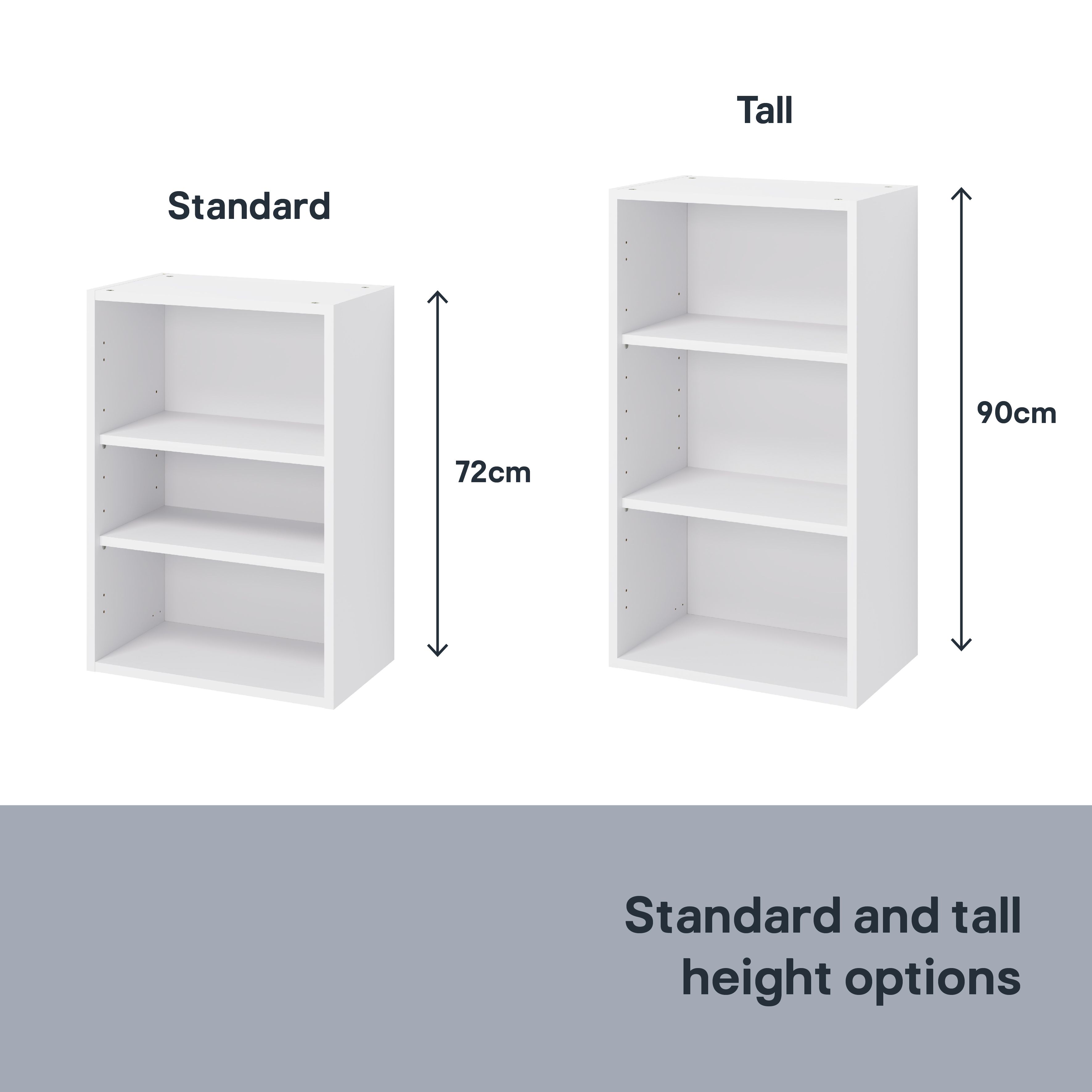 GoodHome Caraway Matt White Tall Wall cabinet, (W)1000mm (D)320mm