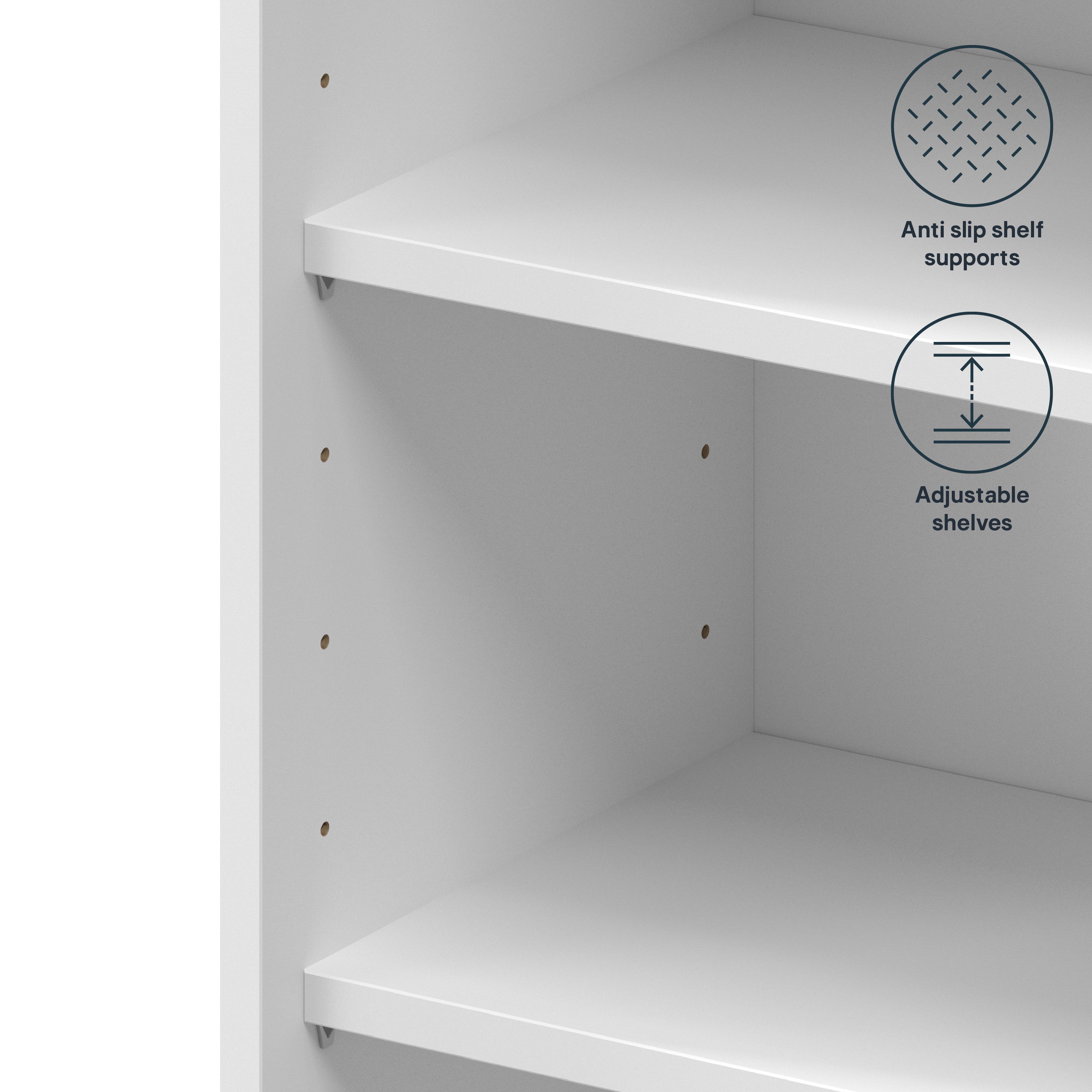 GoodHome Caraway Matt White Tall Wall cabinet, (W)1000mm (D)320mm