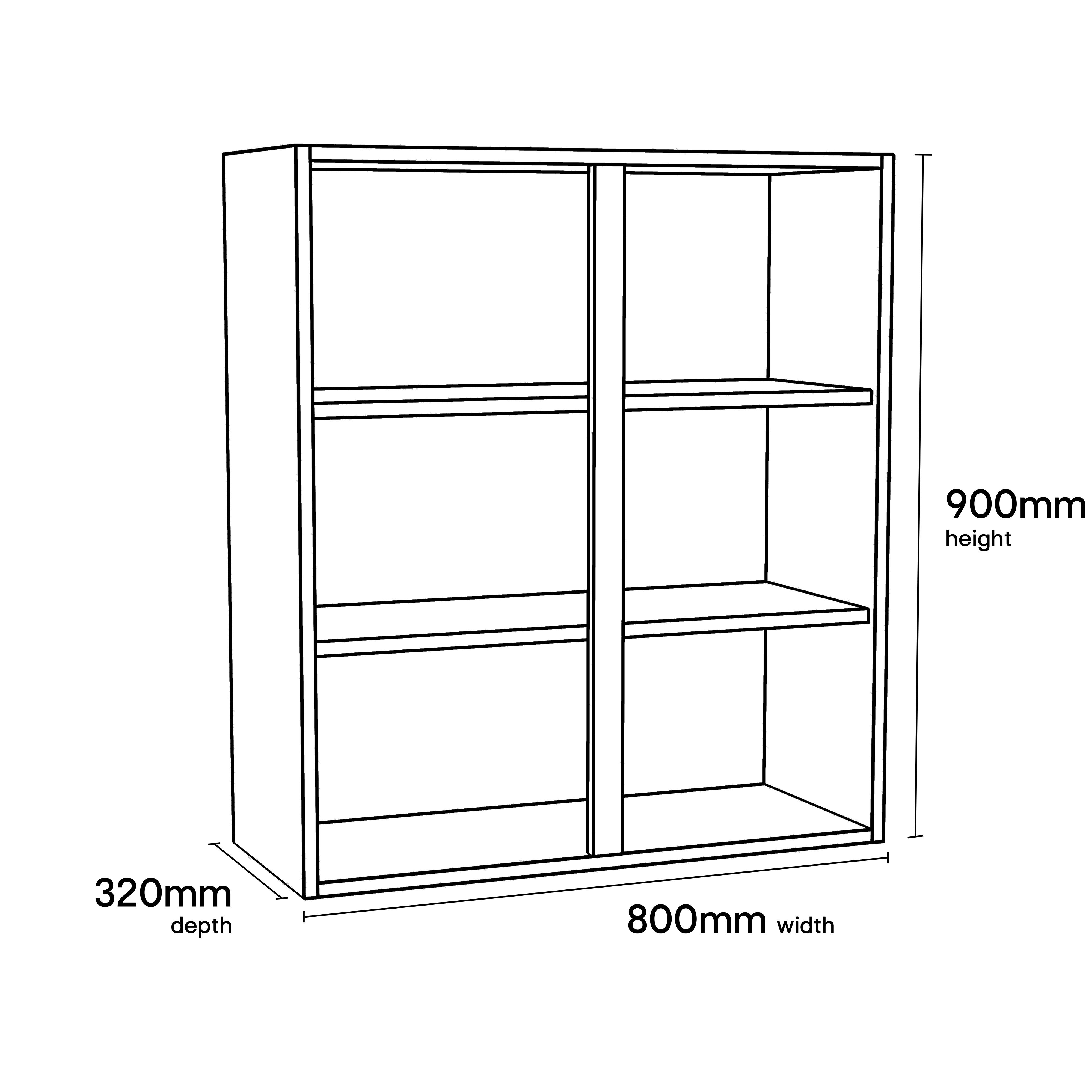 GoodHome Caraway Matt White Tall Wall cabinet, (W)800mm (D)320mm