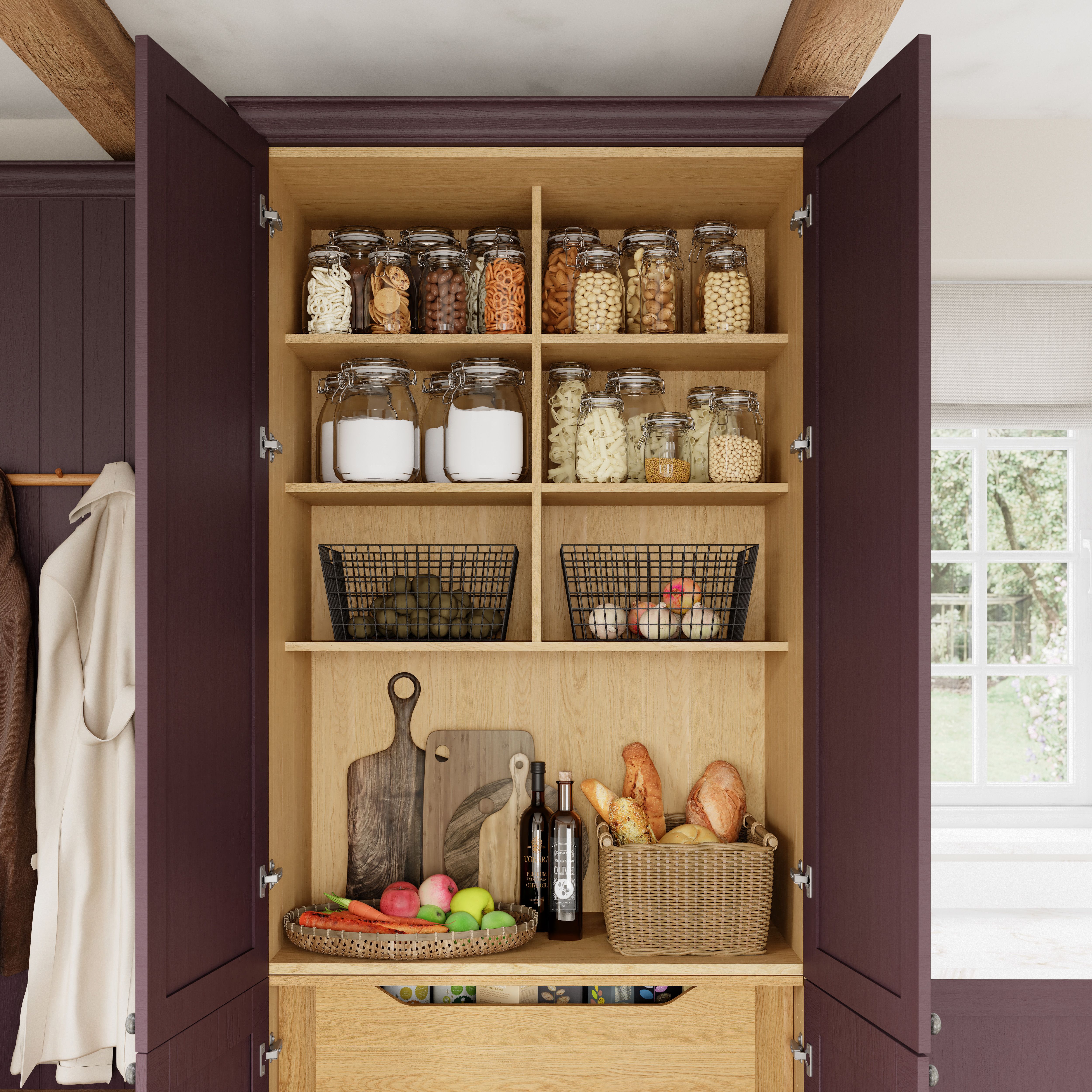 GoodHome Caraway Oak effect 1000mm Pantry shelf pack