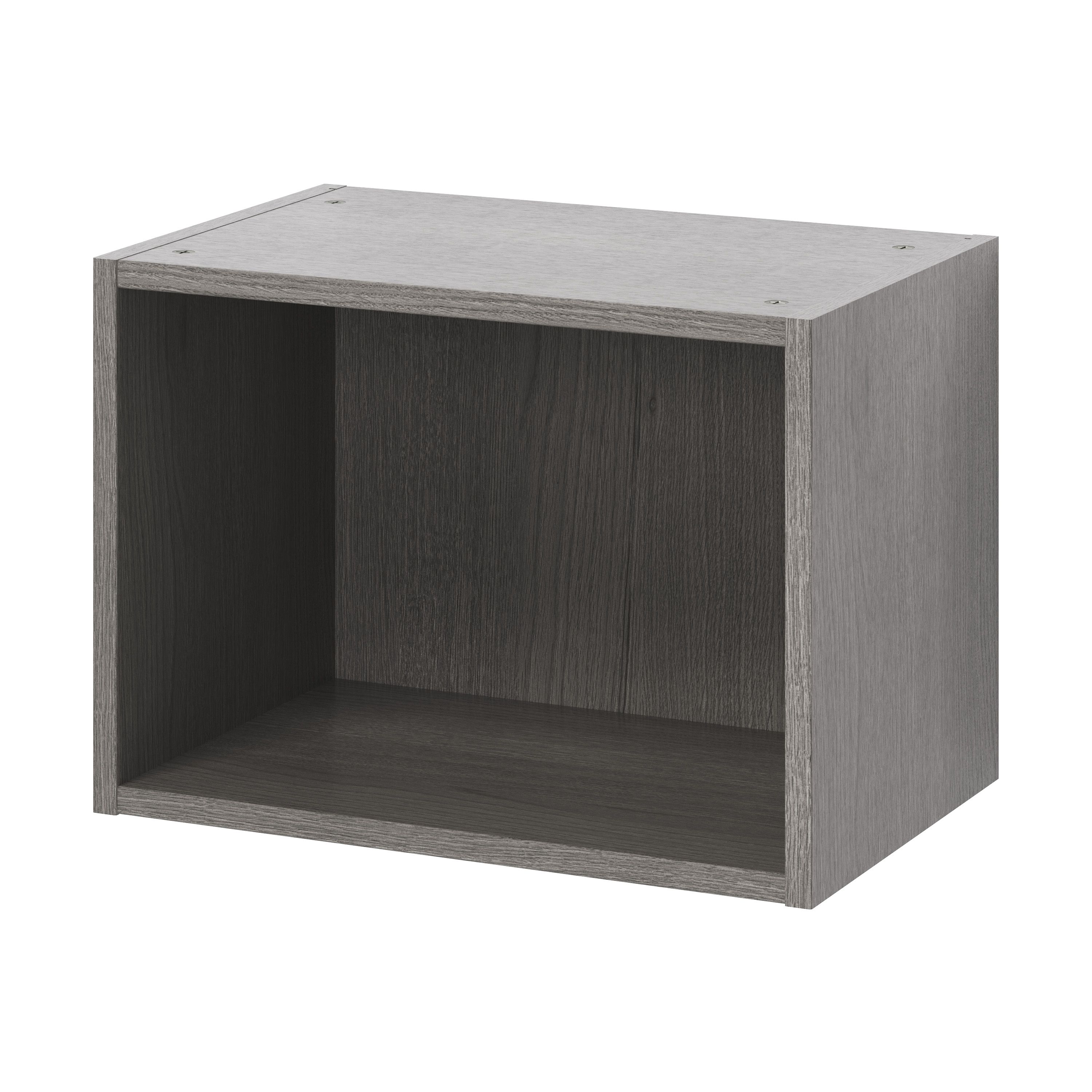 GoodHome Caraway Oak effect Grey Bridging Wall cabinet, (W)500mm (D ...