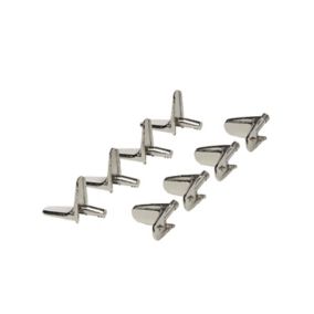 GoodHome Caraway Silver Nickel-plated Shelf support, Pack of 8
