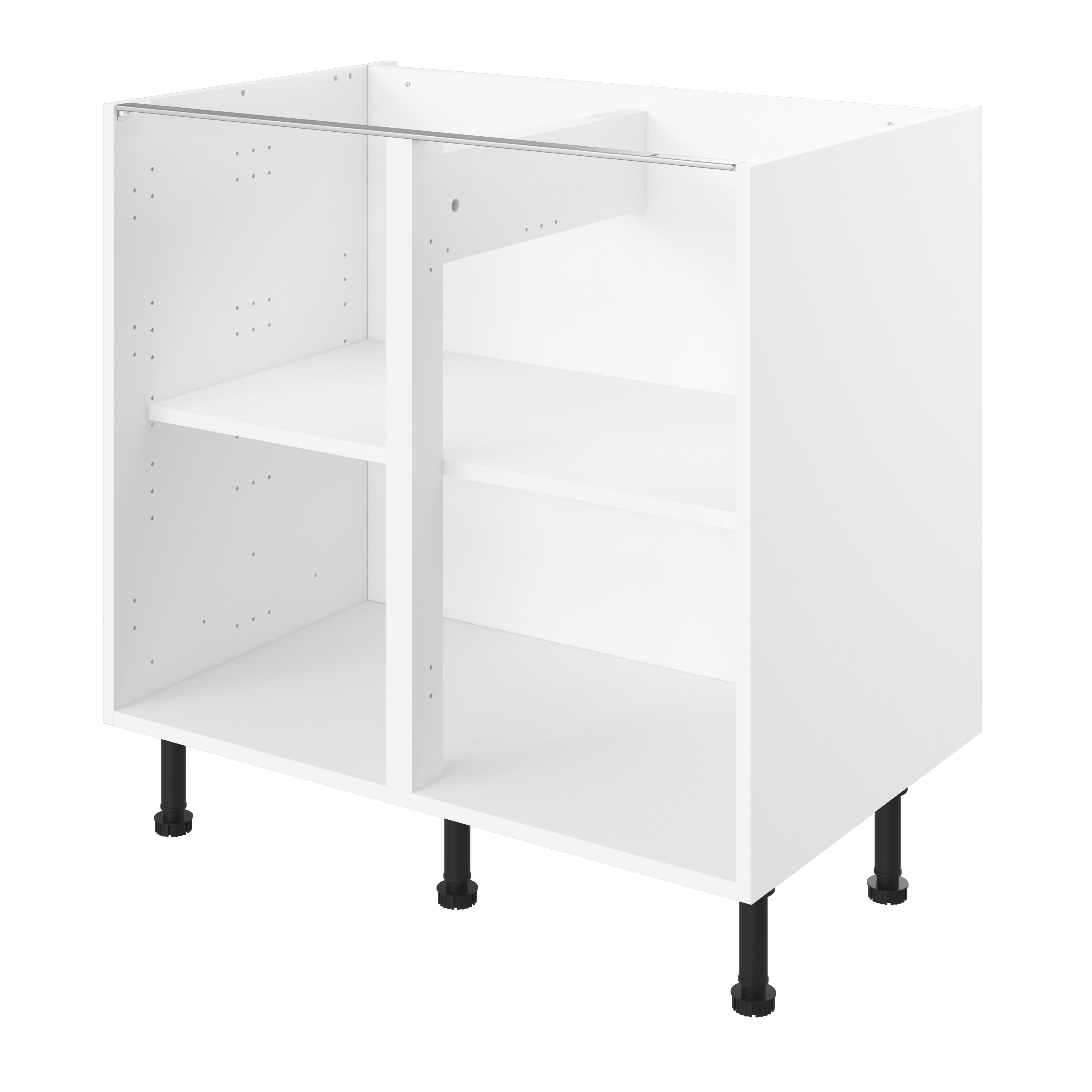 GoodHome Caraway White Base cabinet, (W)900mm