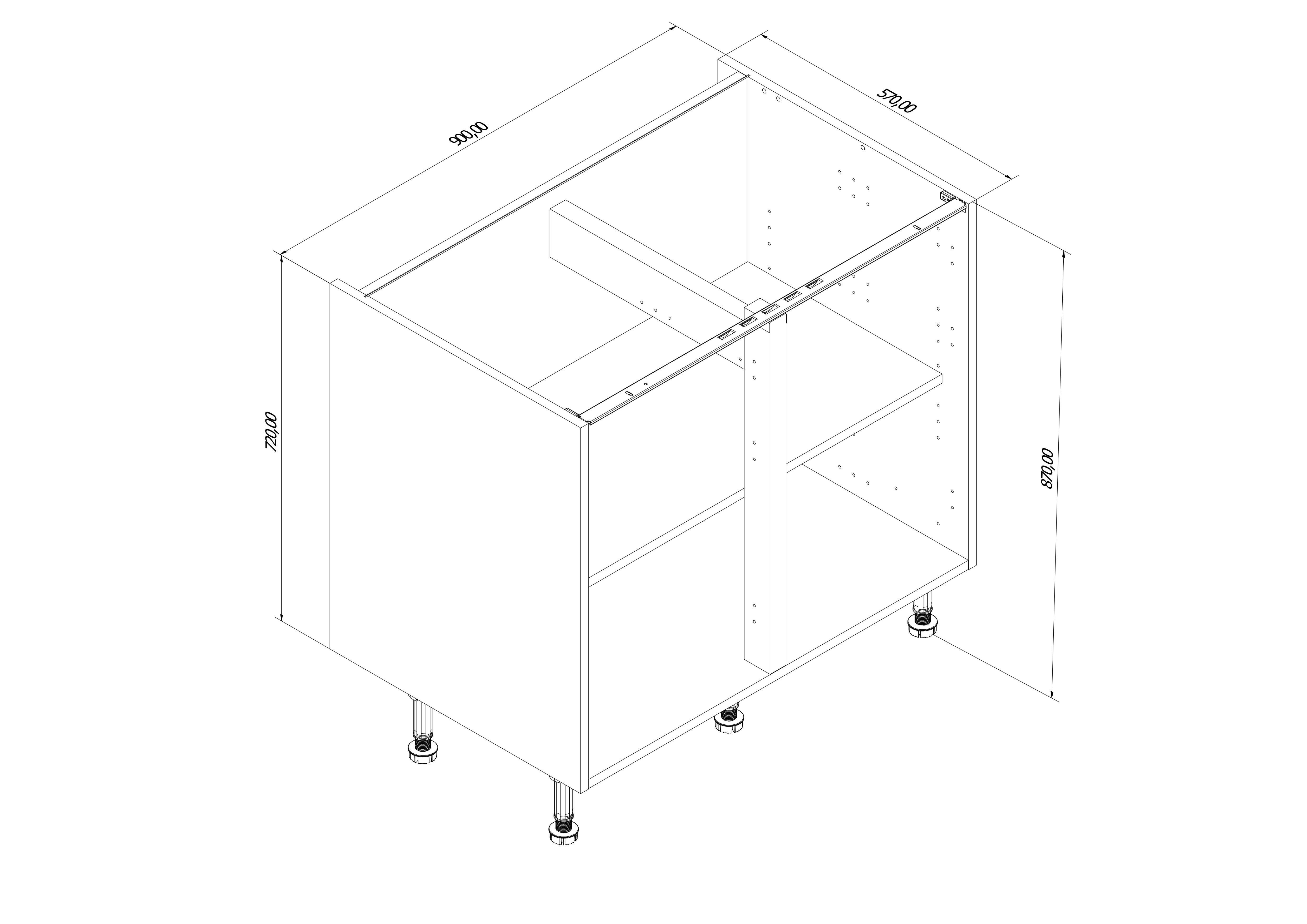 900mm shop base cabinet