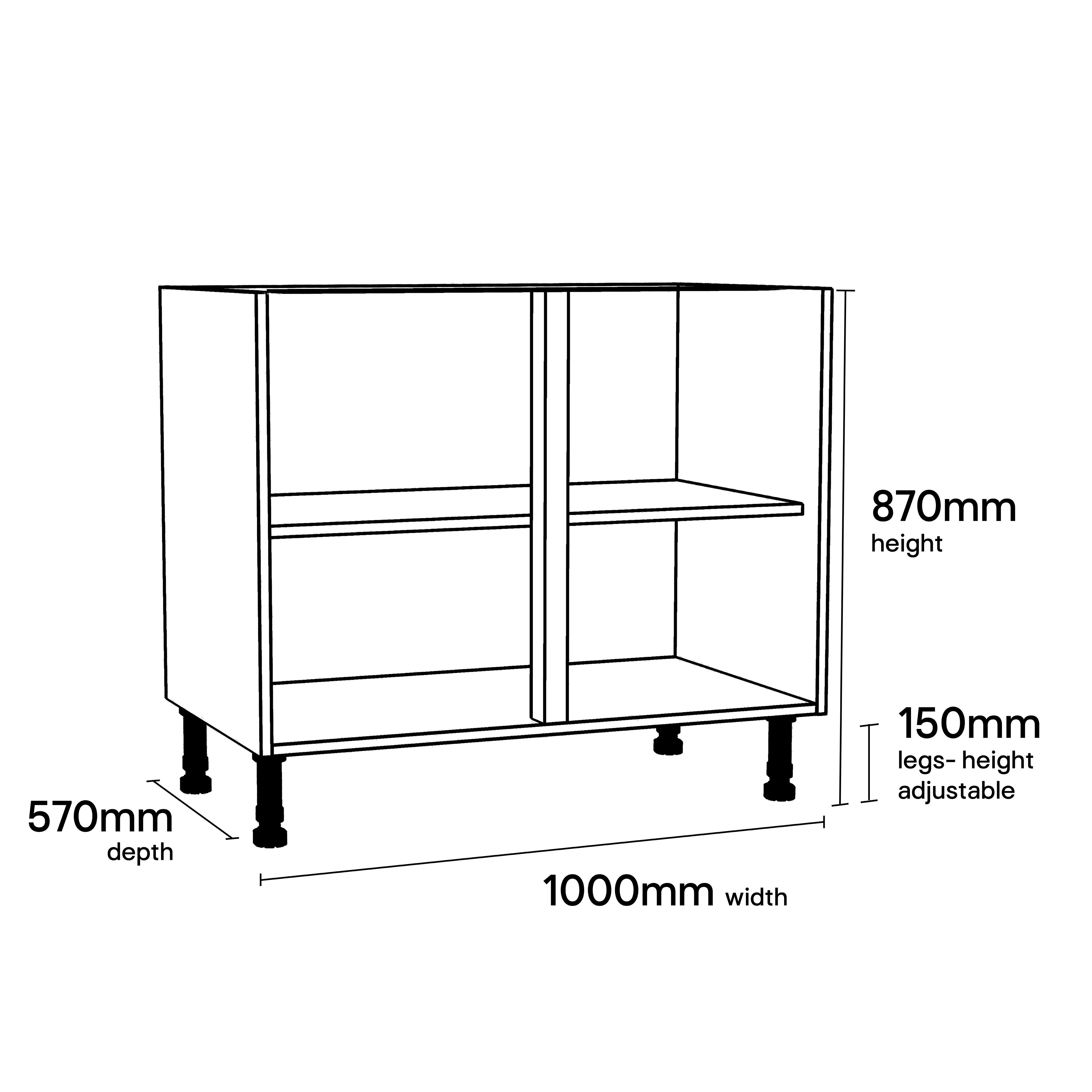 GoodHome Caraway White Base unit W 1000mm