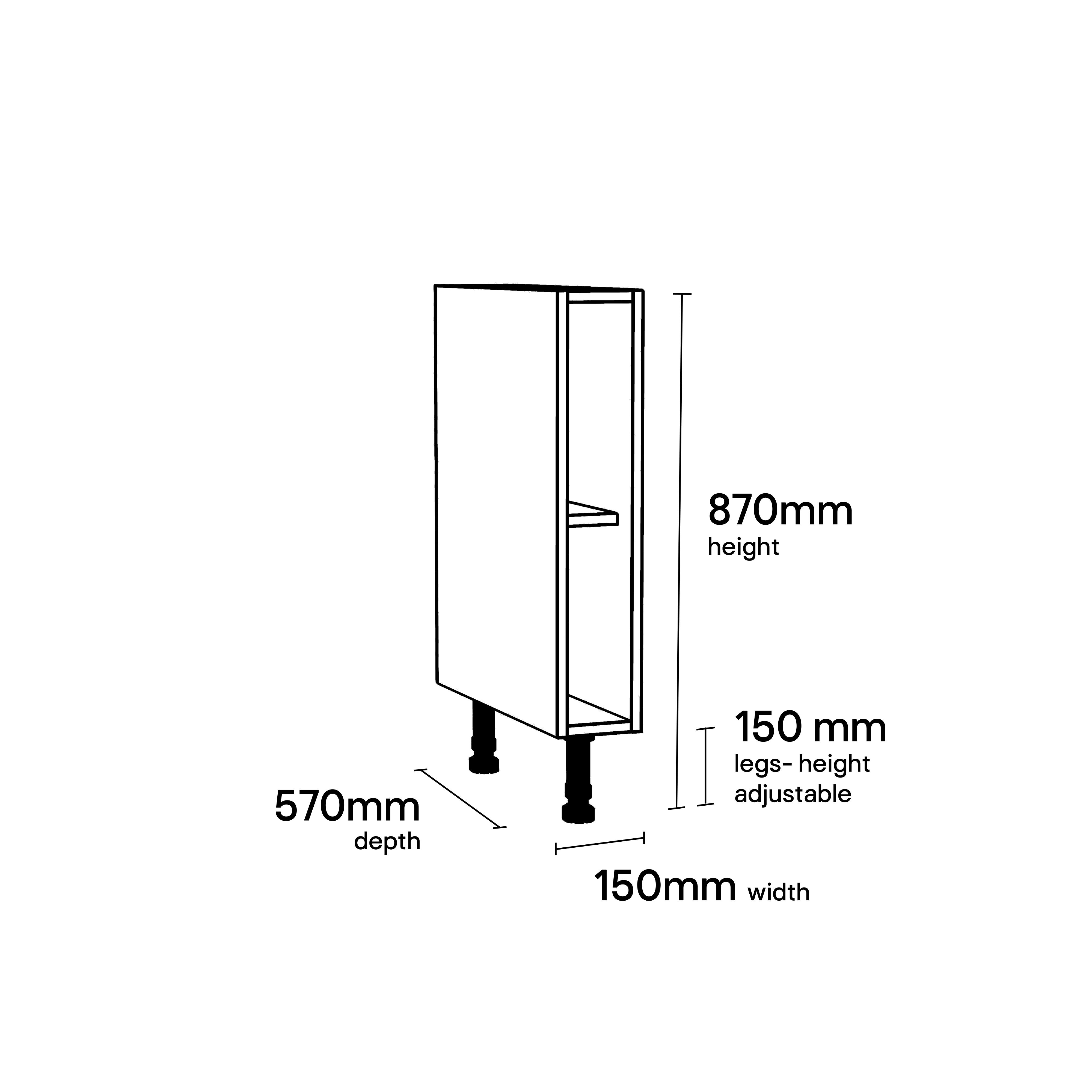 GoodHome Caraway White Base unit, (W)150mm