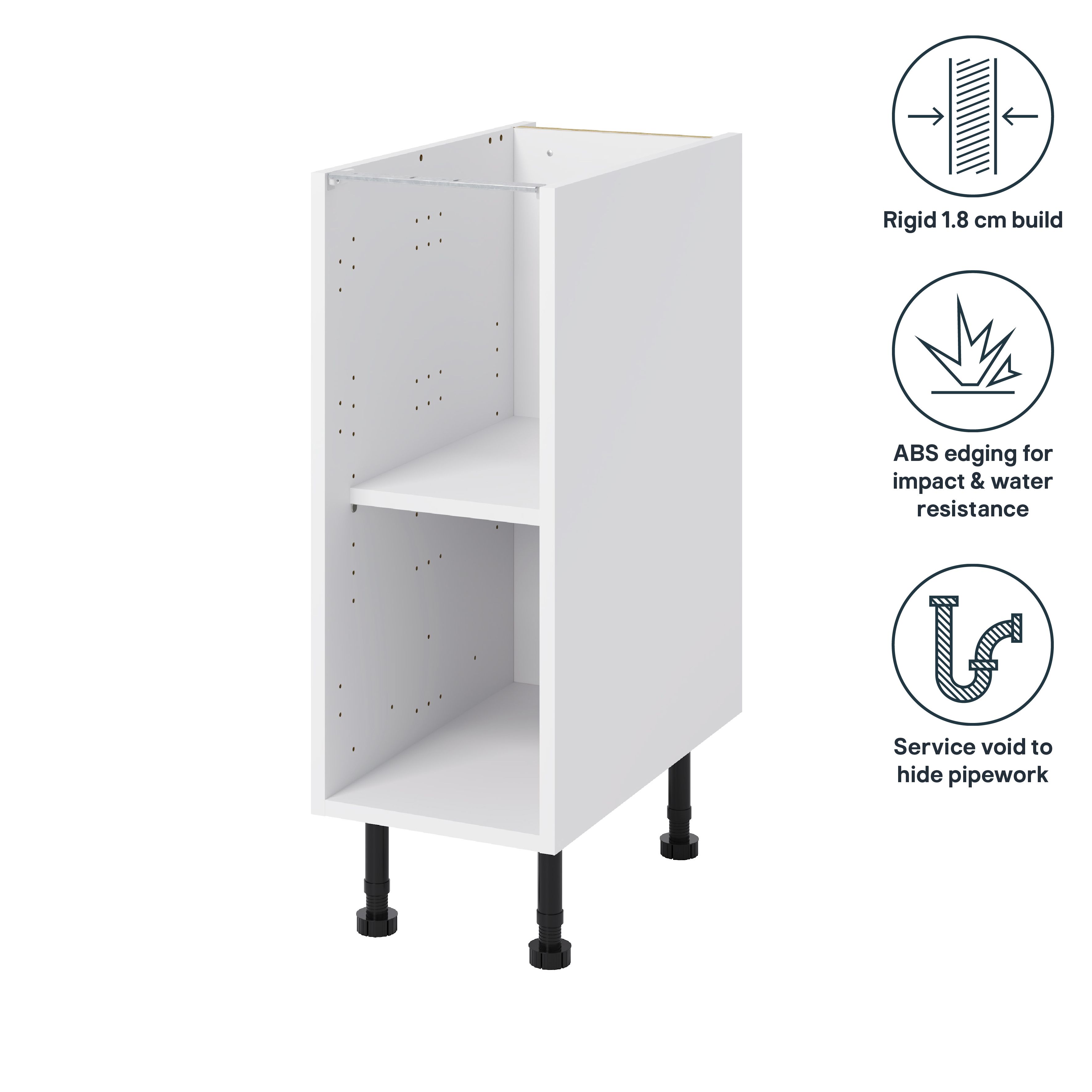 GoodHome Caraway White Base unit, (W)400mm