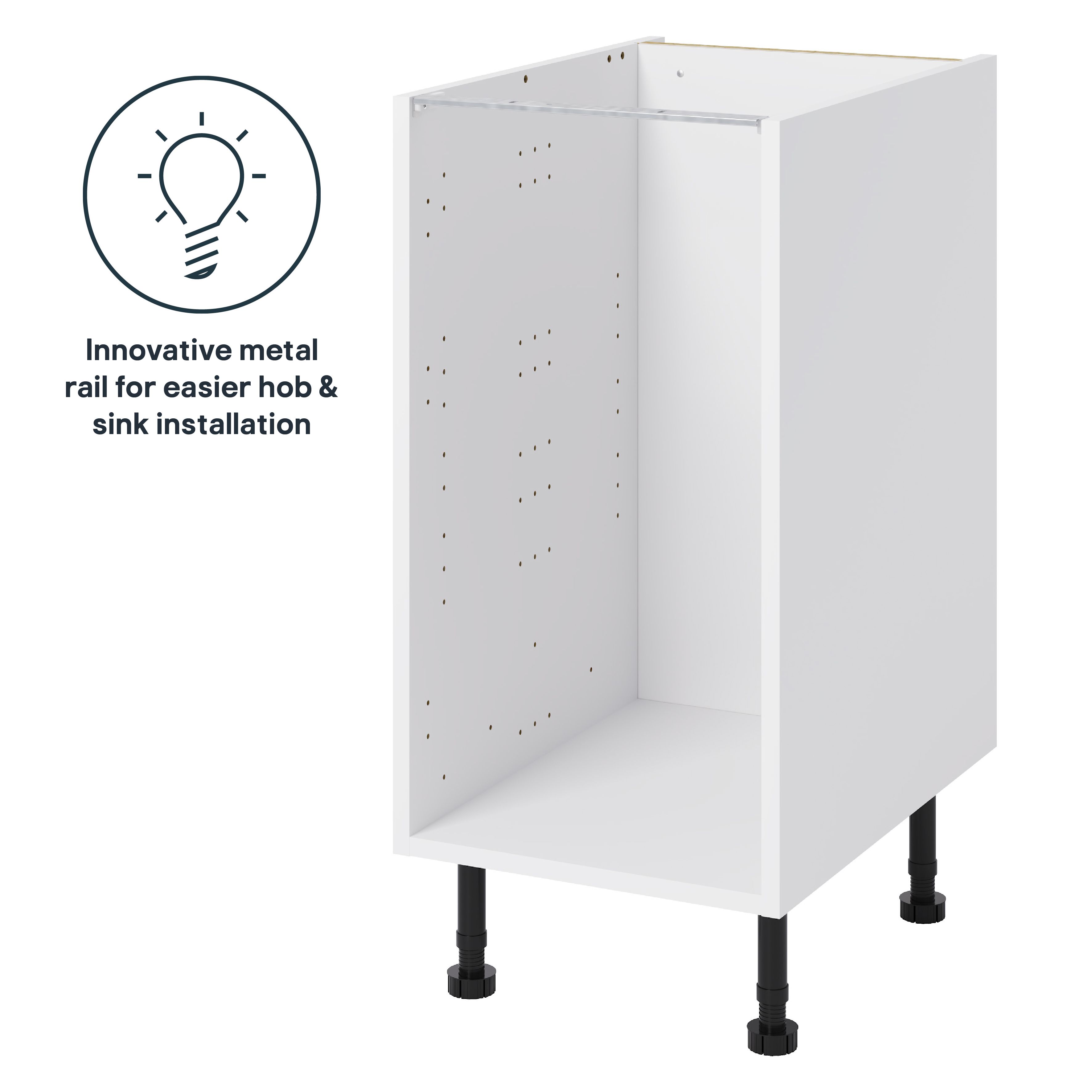 GoodHome Caraway White Base unit, (W)400mm