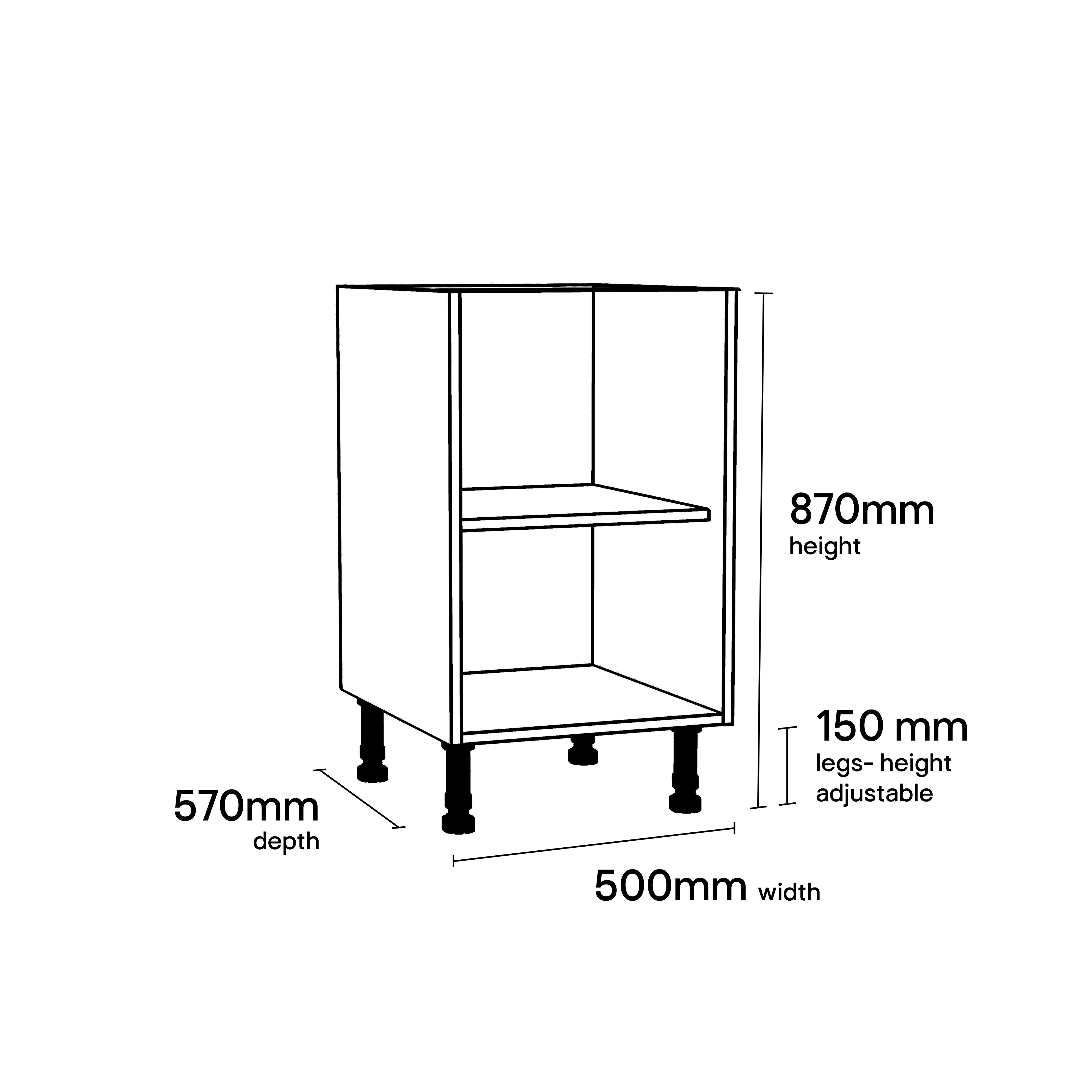 GoodHome Caraway White Base unit, (W)500mm