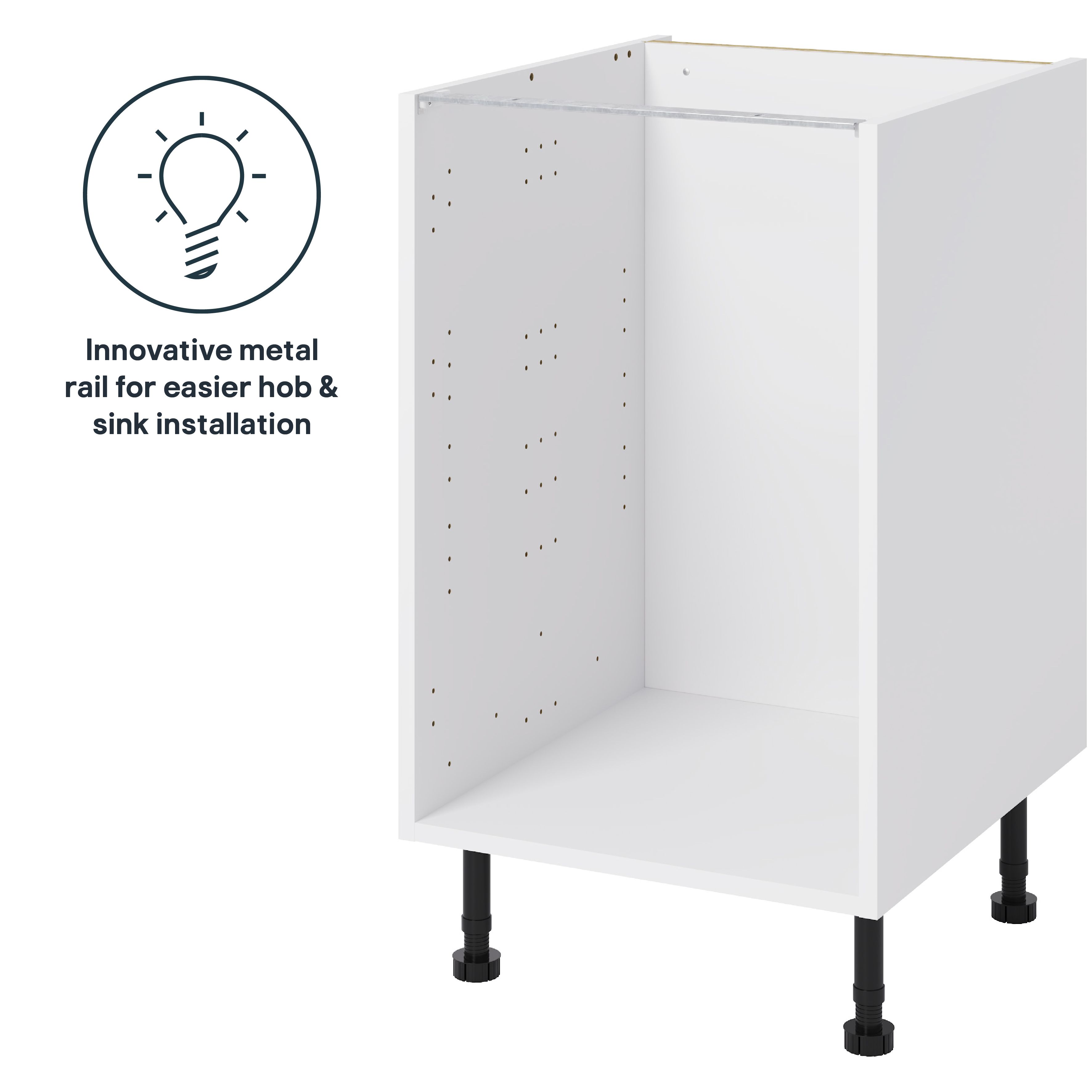 GoodHome Caraway White Base unit, (W)500mm