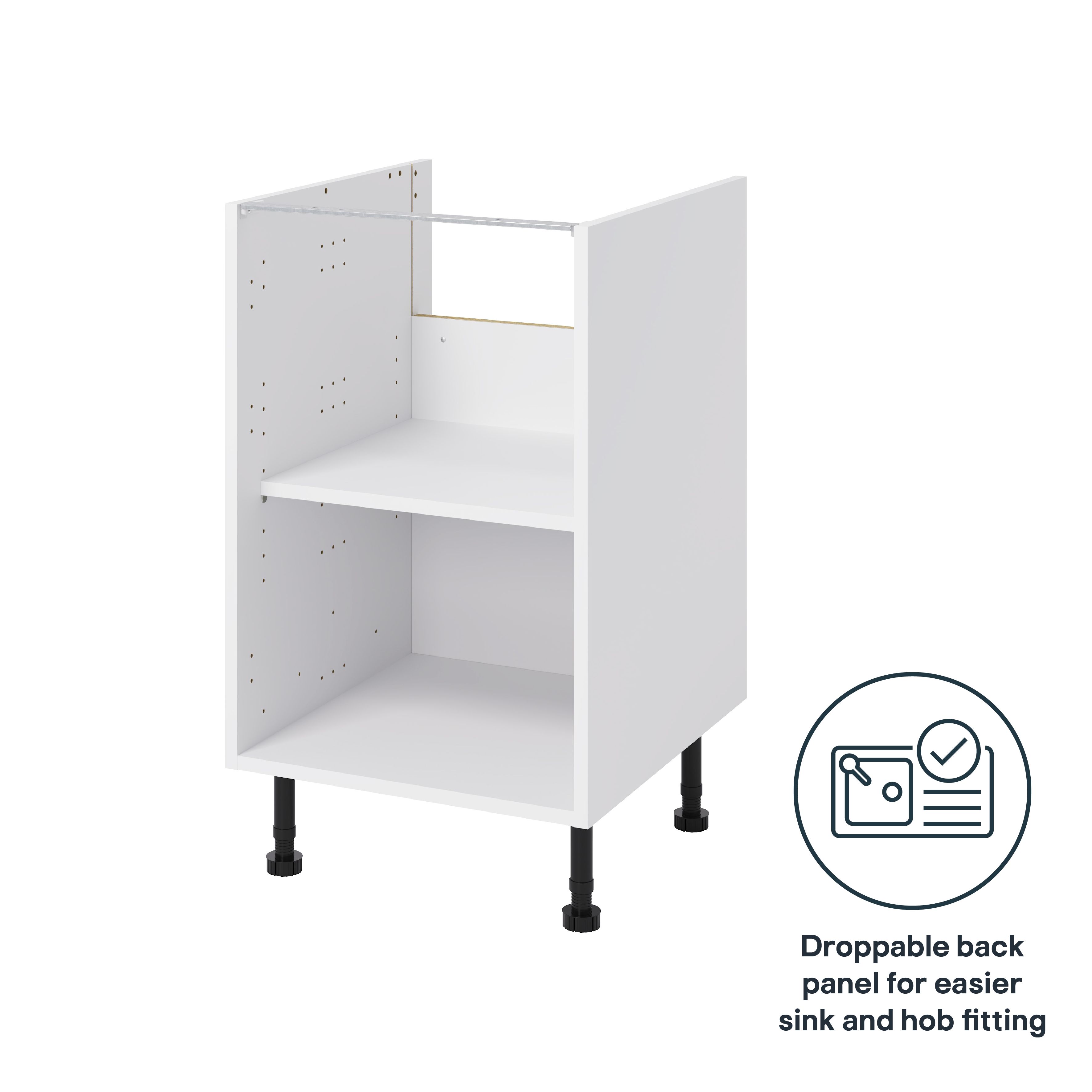 GoodHome Caraway White Base unit, (W)500mm