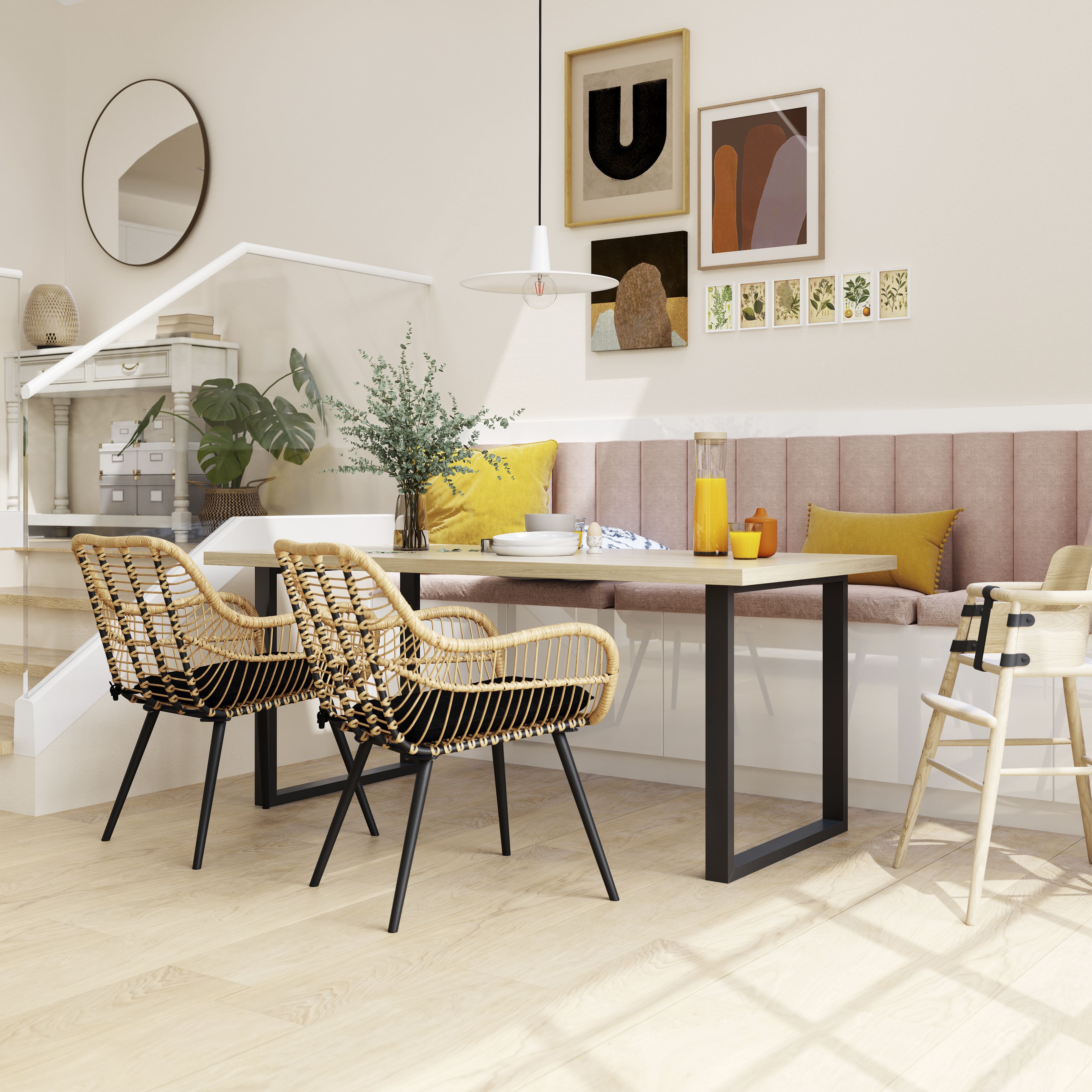 GoodHome Caraway White Half height Base unit, (W)500mm