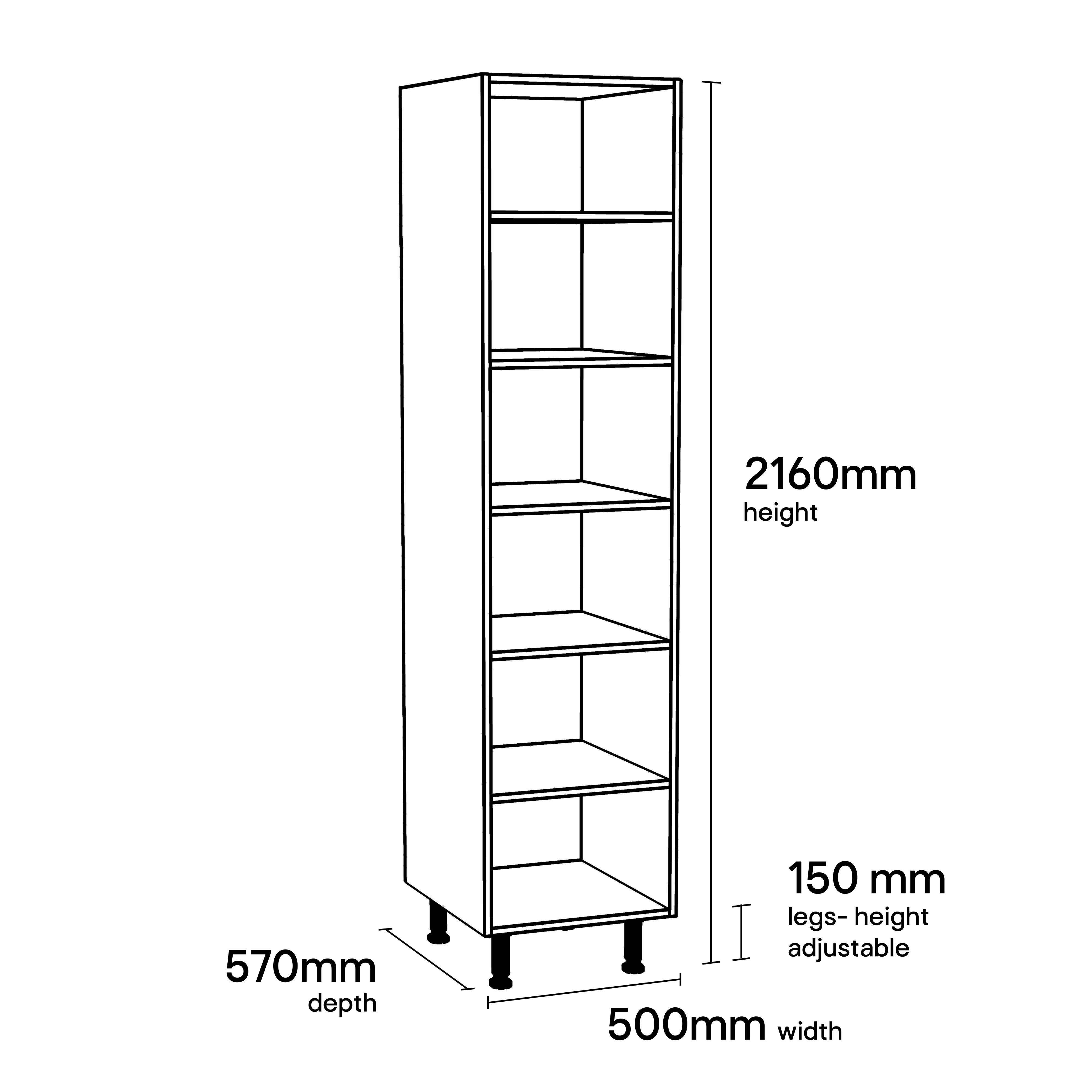 GoodHome Caraway White Standard Larder cabinet W 500mm